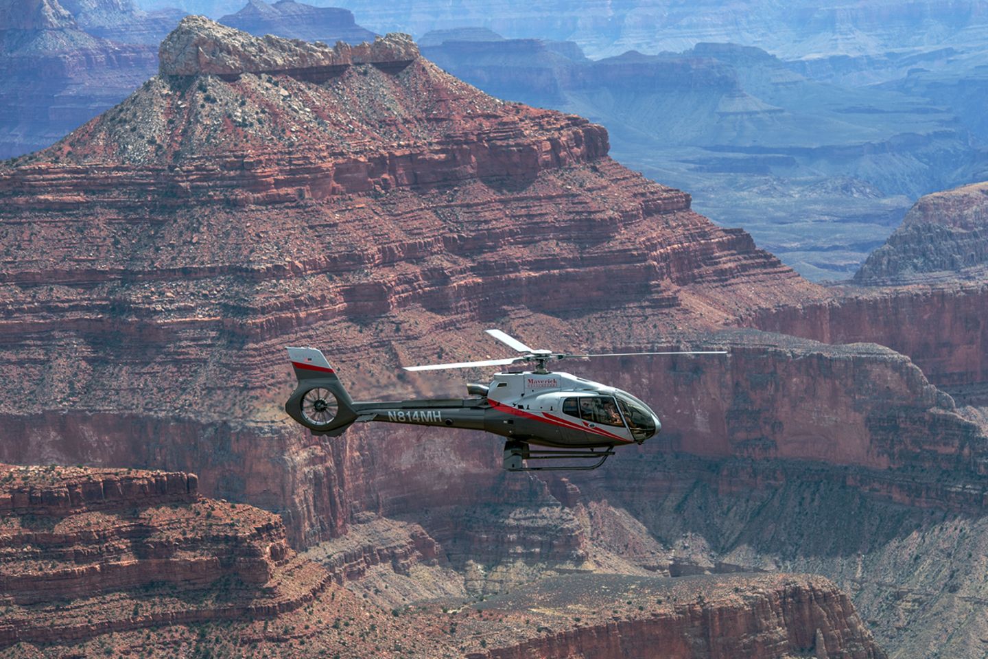 Helicopter in canyon
