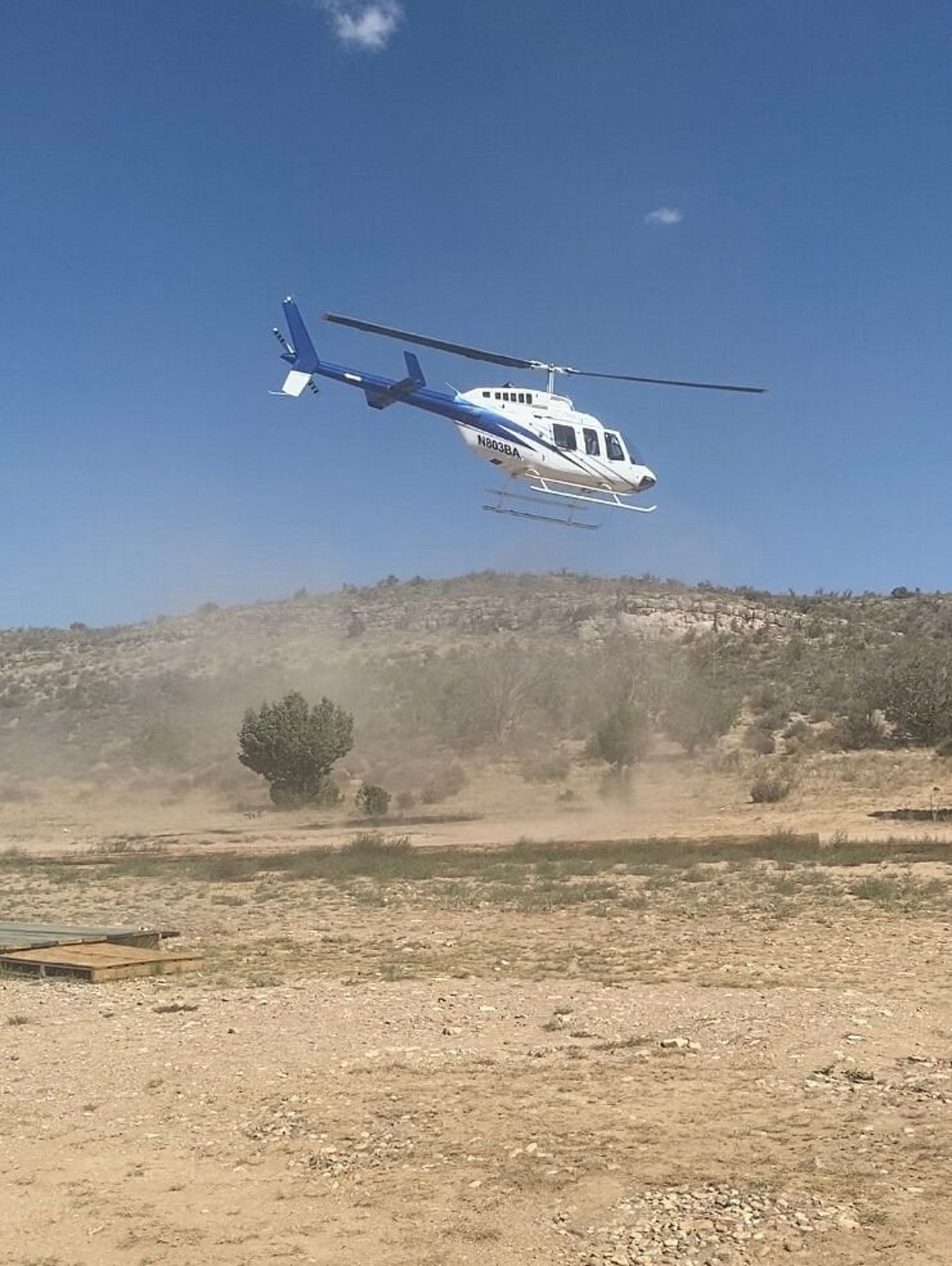 Helicopter taking off