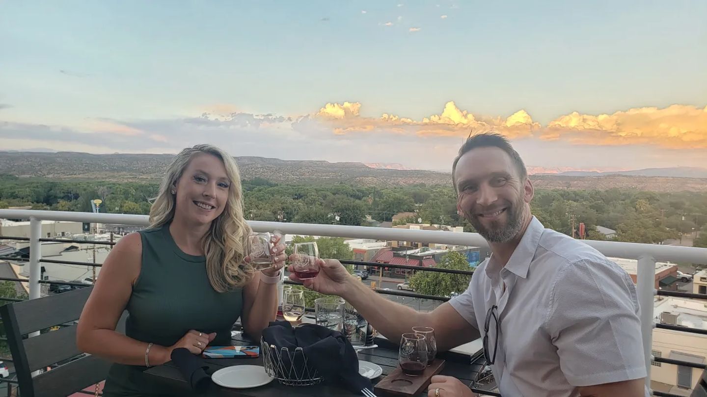 Couple drinking wine