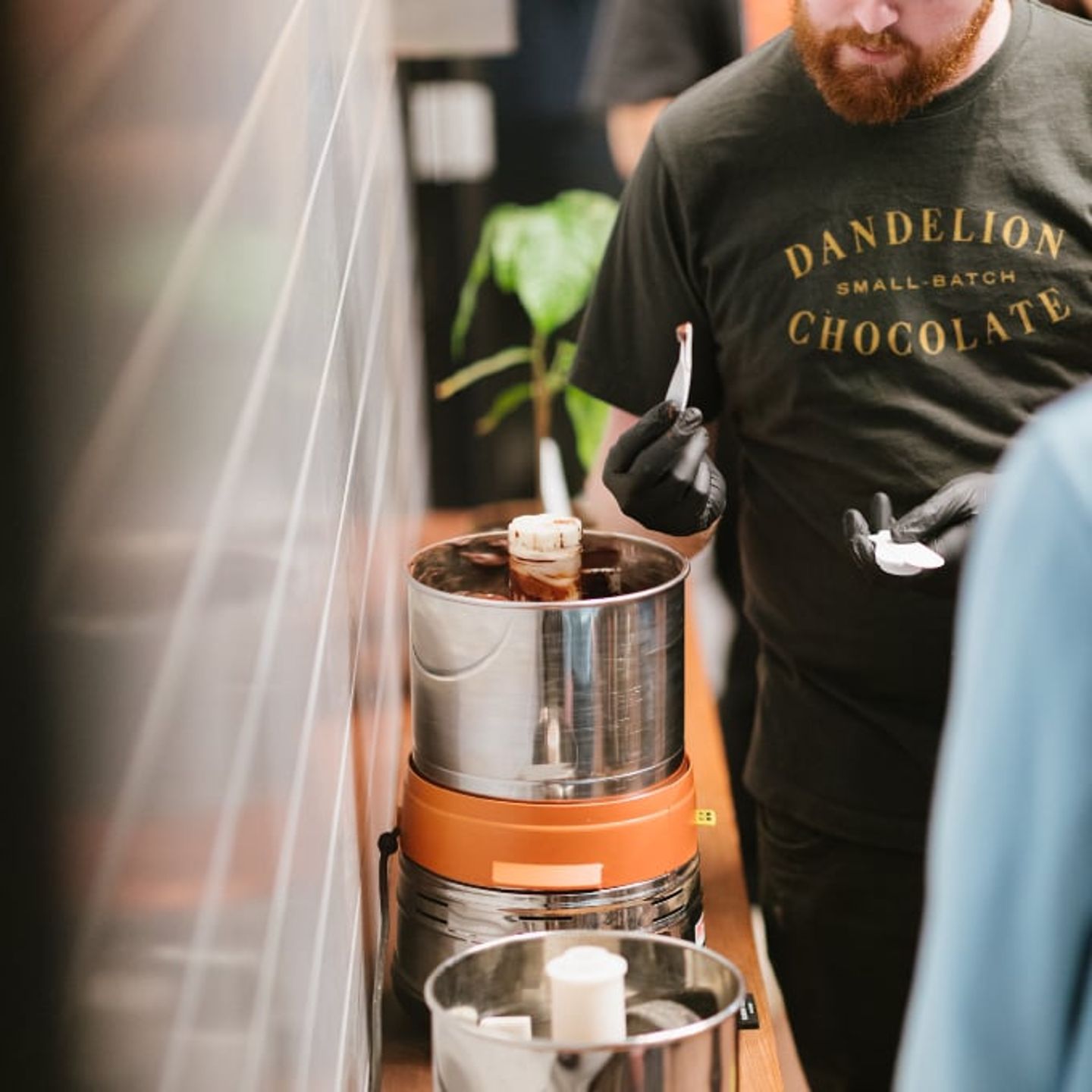 Man making chocolate