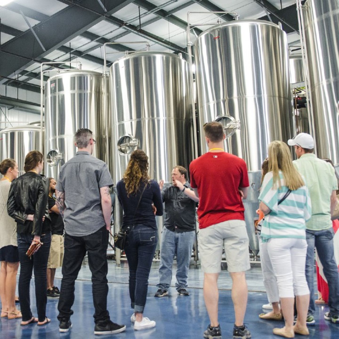Group in brewery