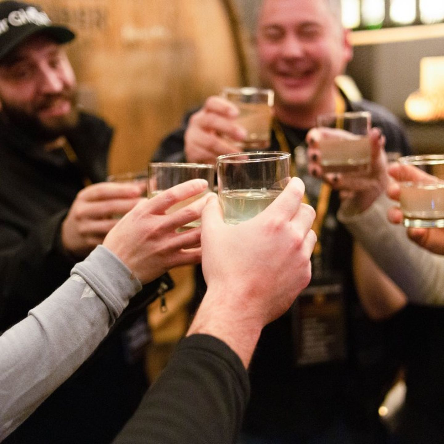 Group drinking beer