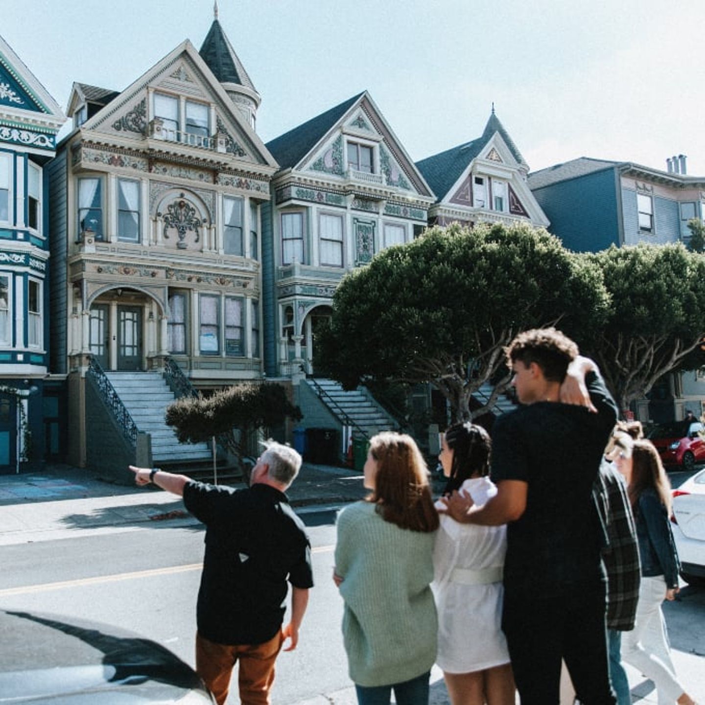 Group at famous houses