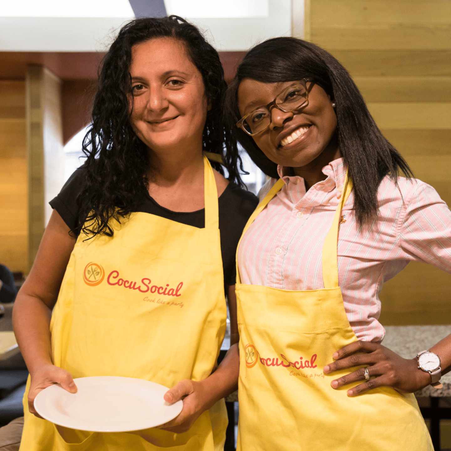 Two people cooking