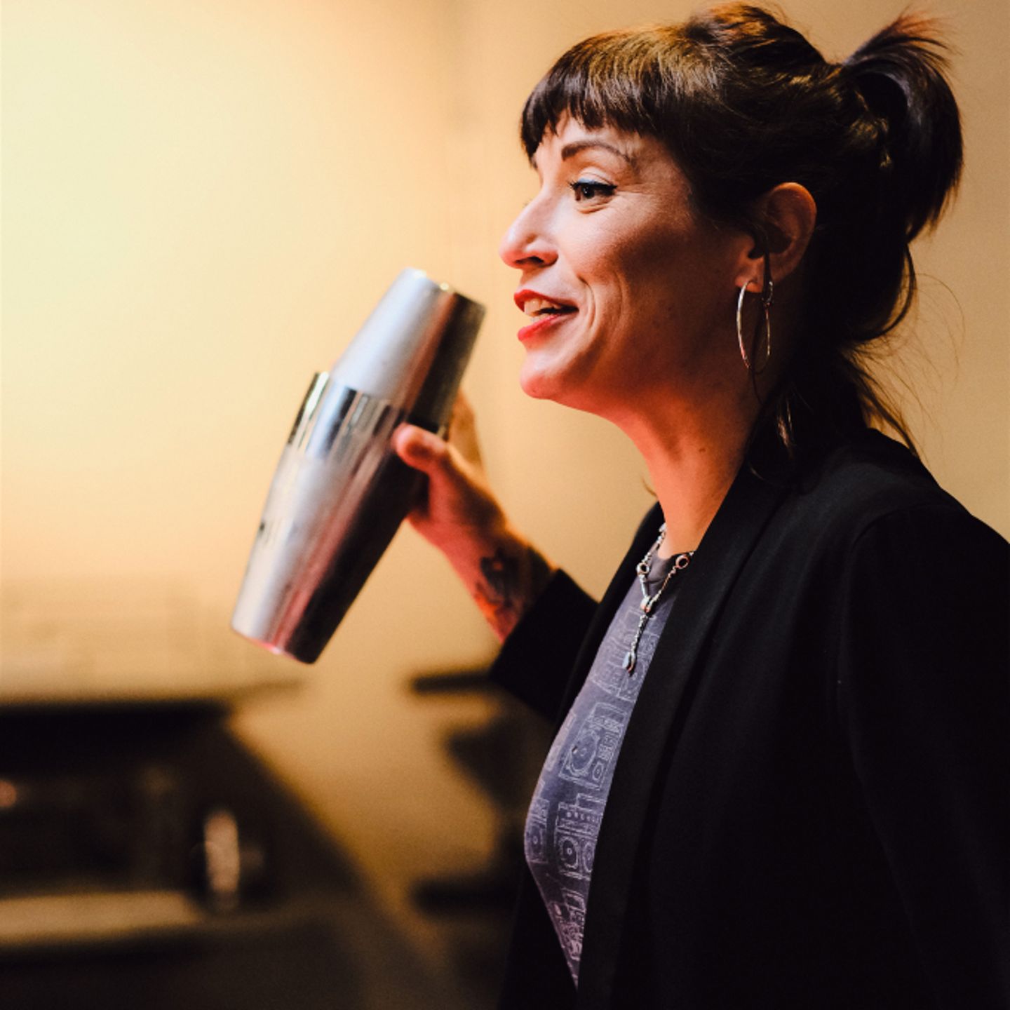 Woman with shaker