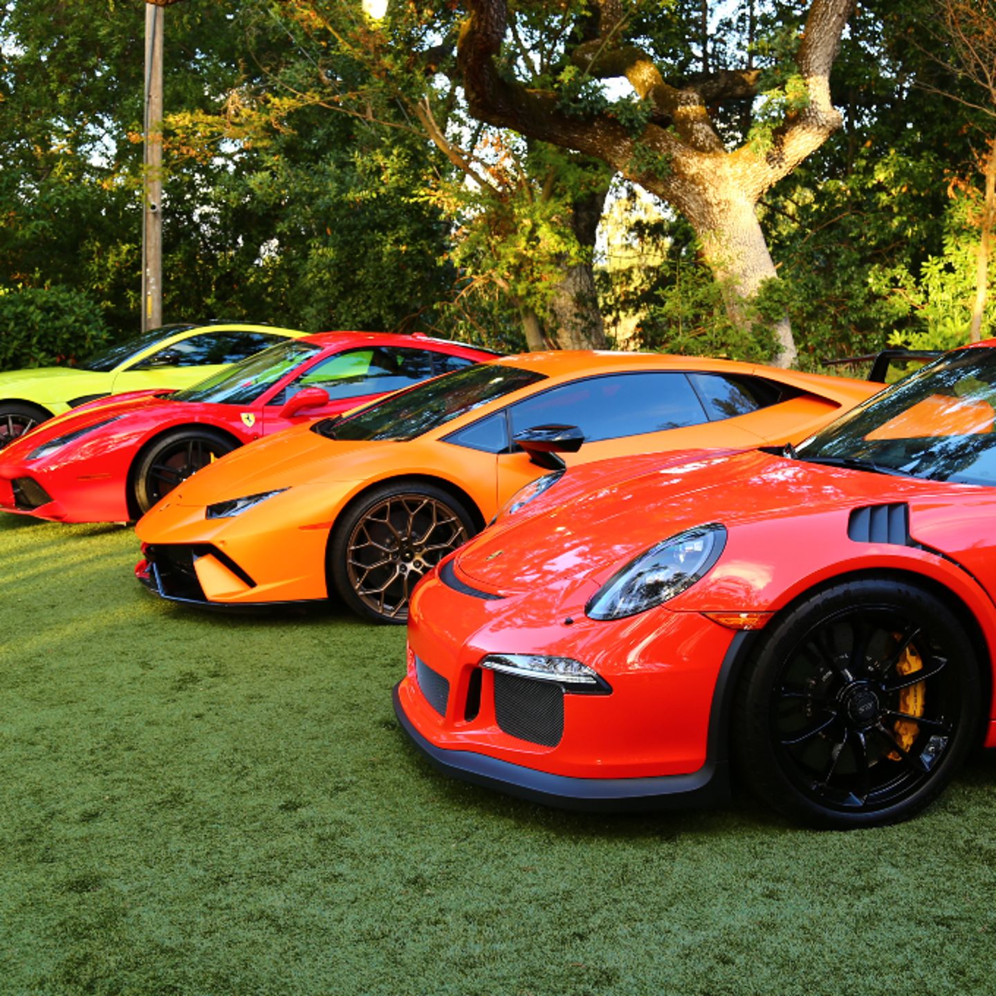 Supercars lined up