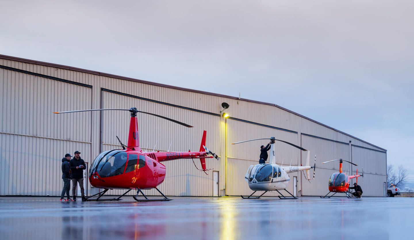 Helicopters on ground