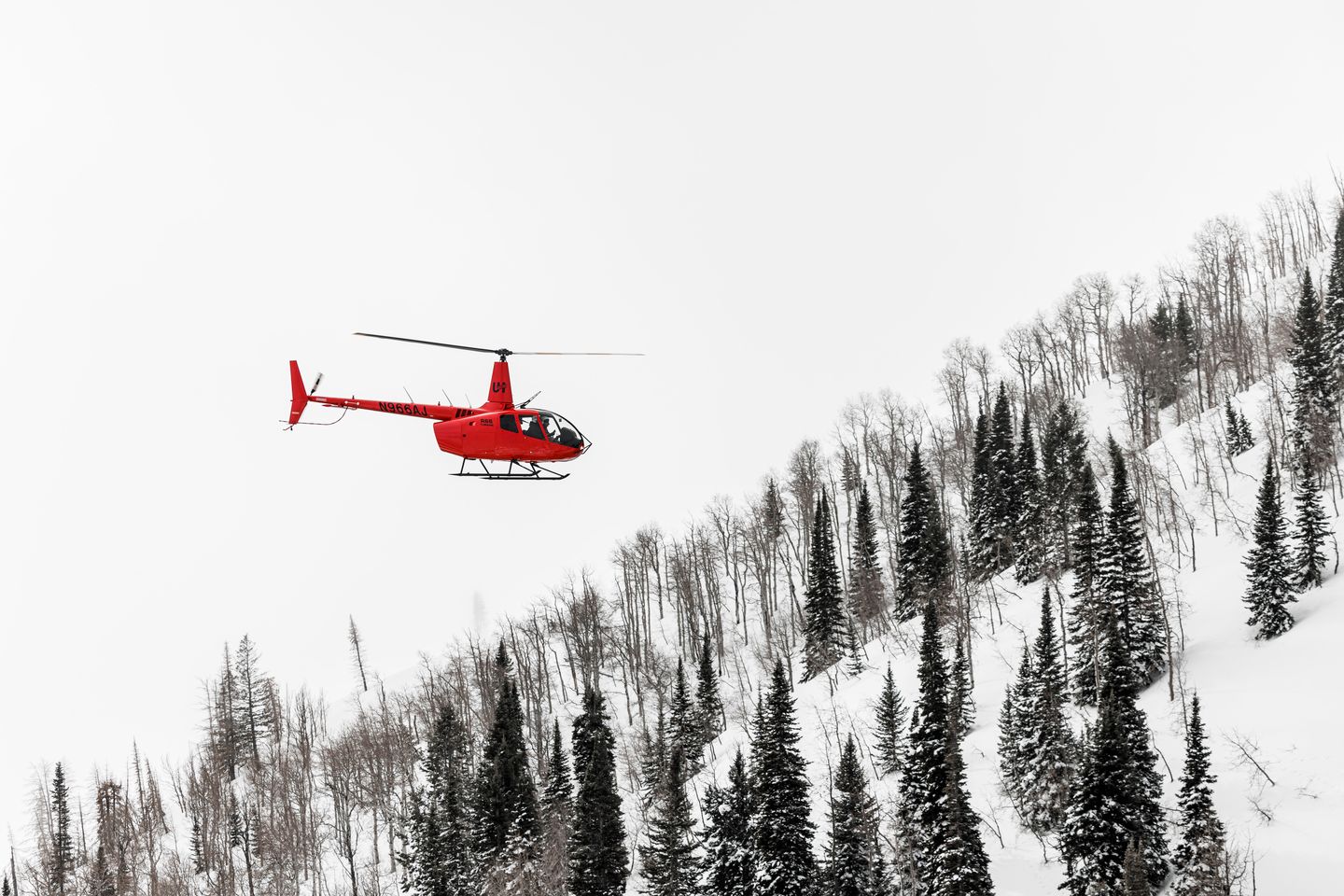 Helicopter flying