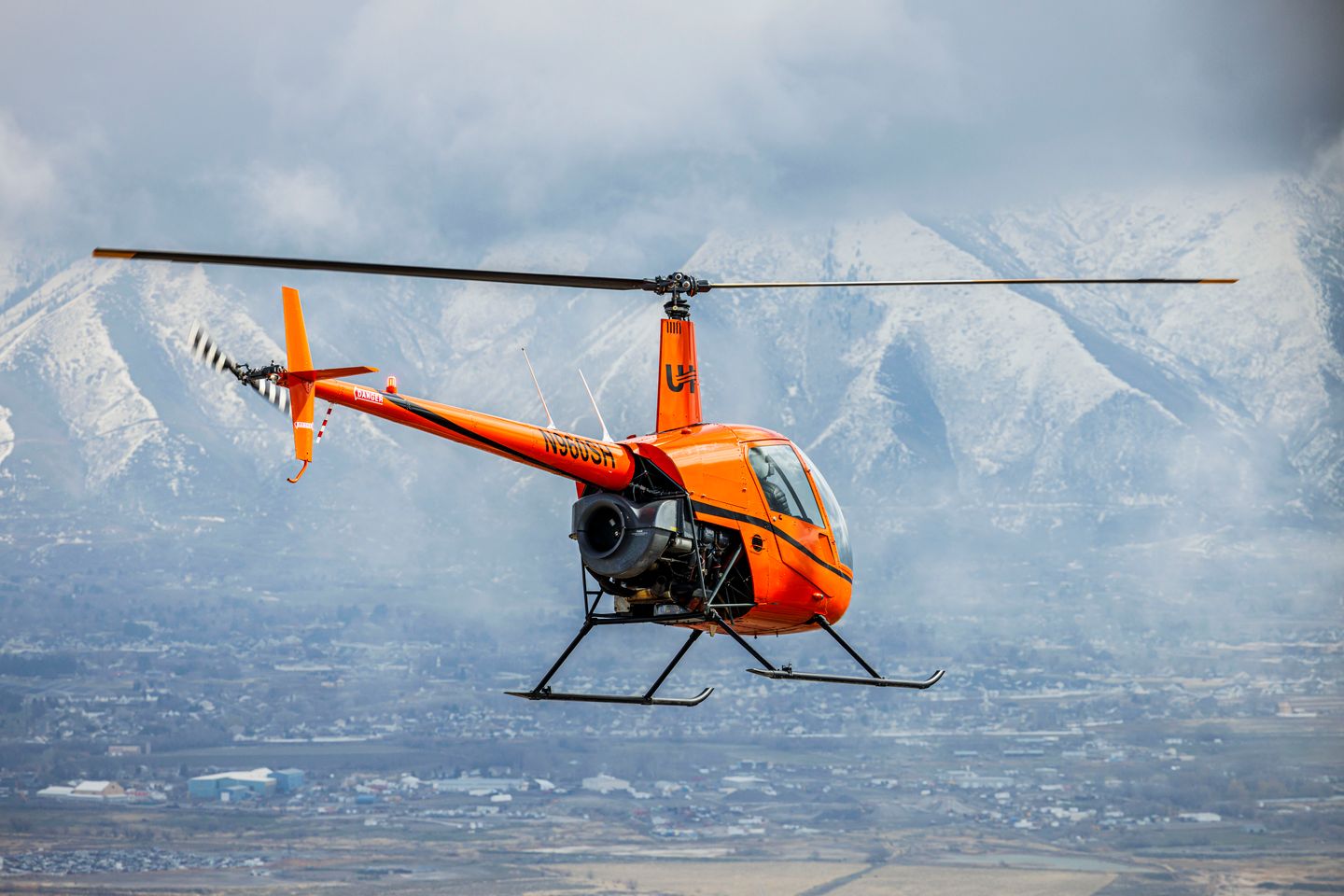 Helicopter flying