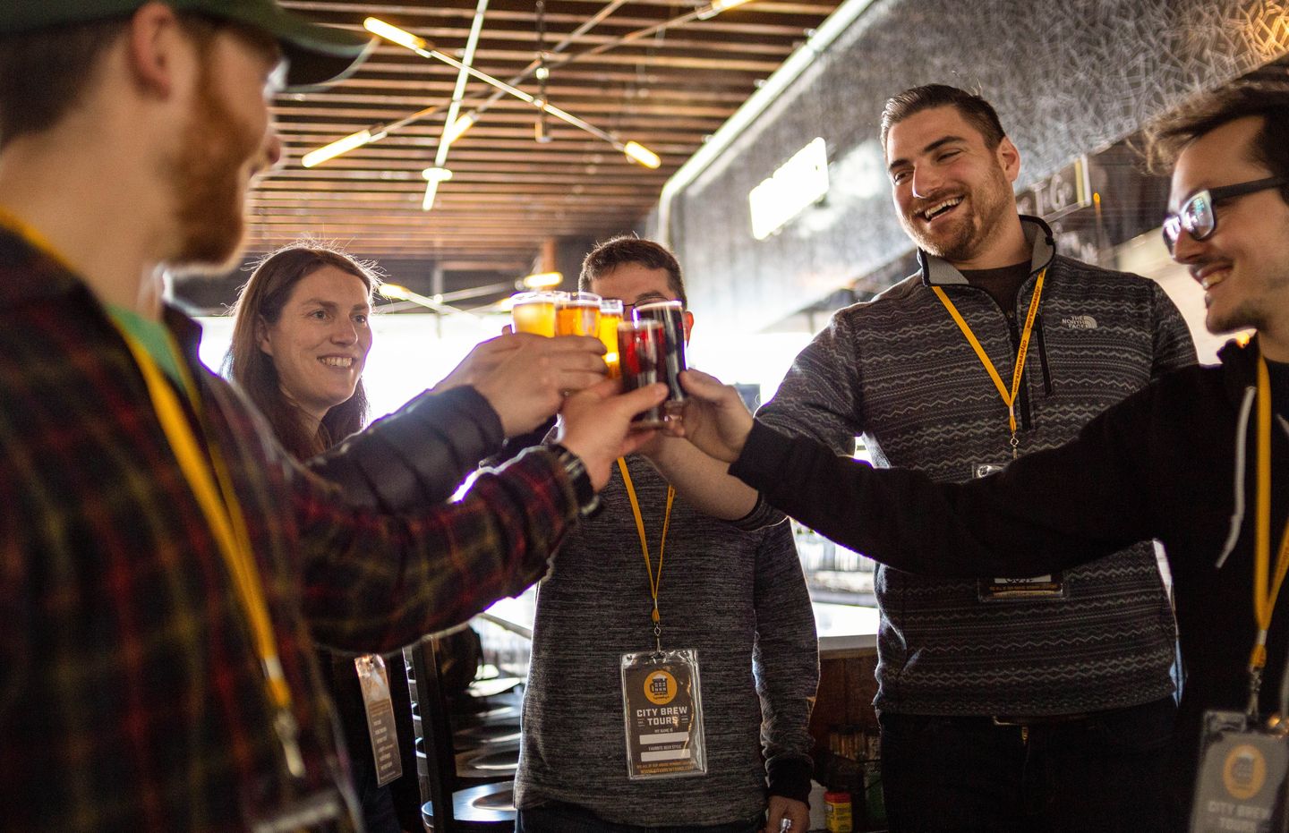 Group toasting beers