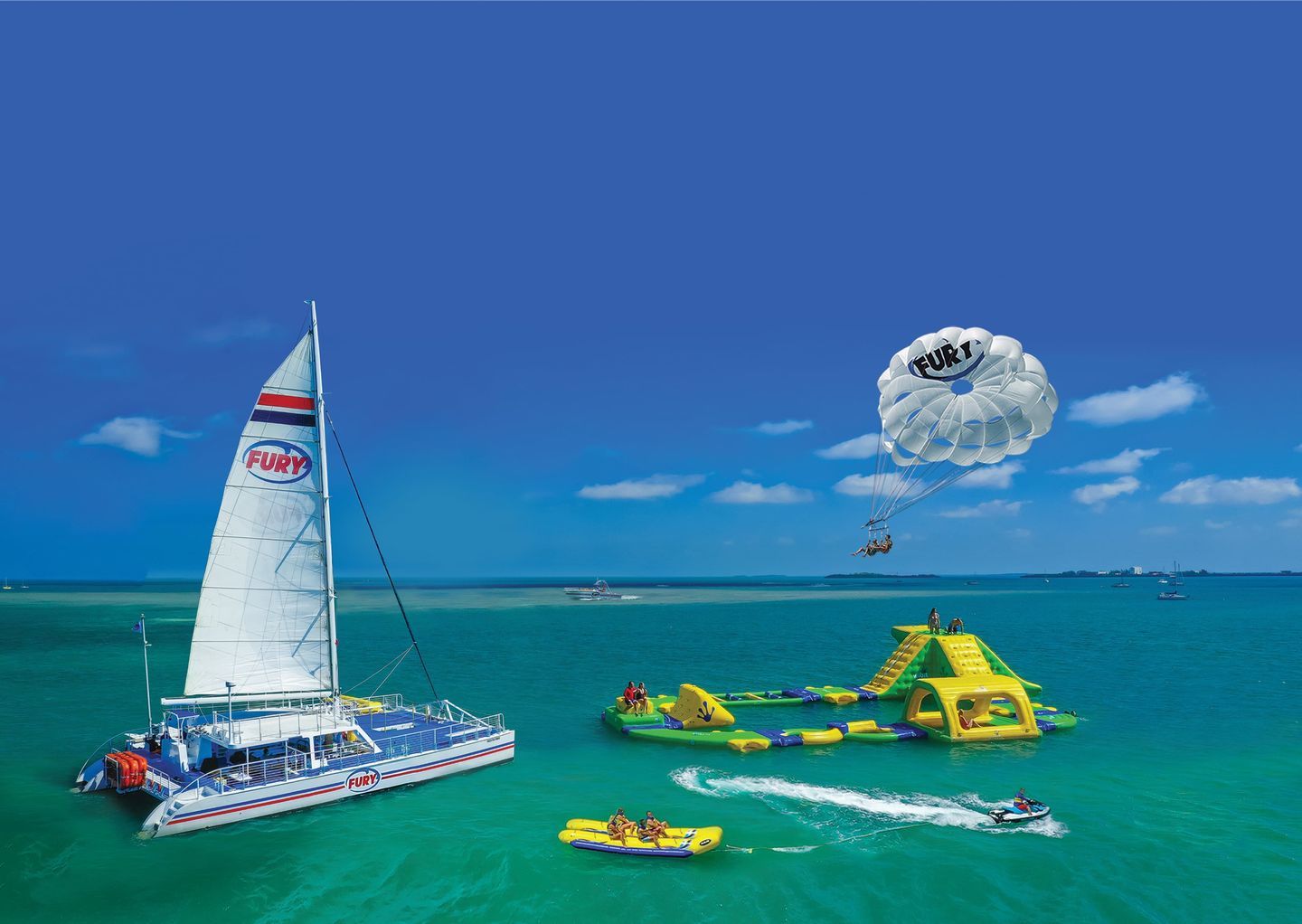Boat with activities