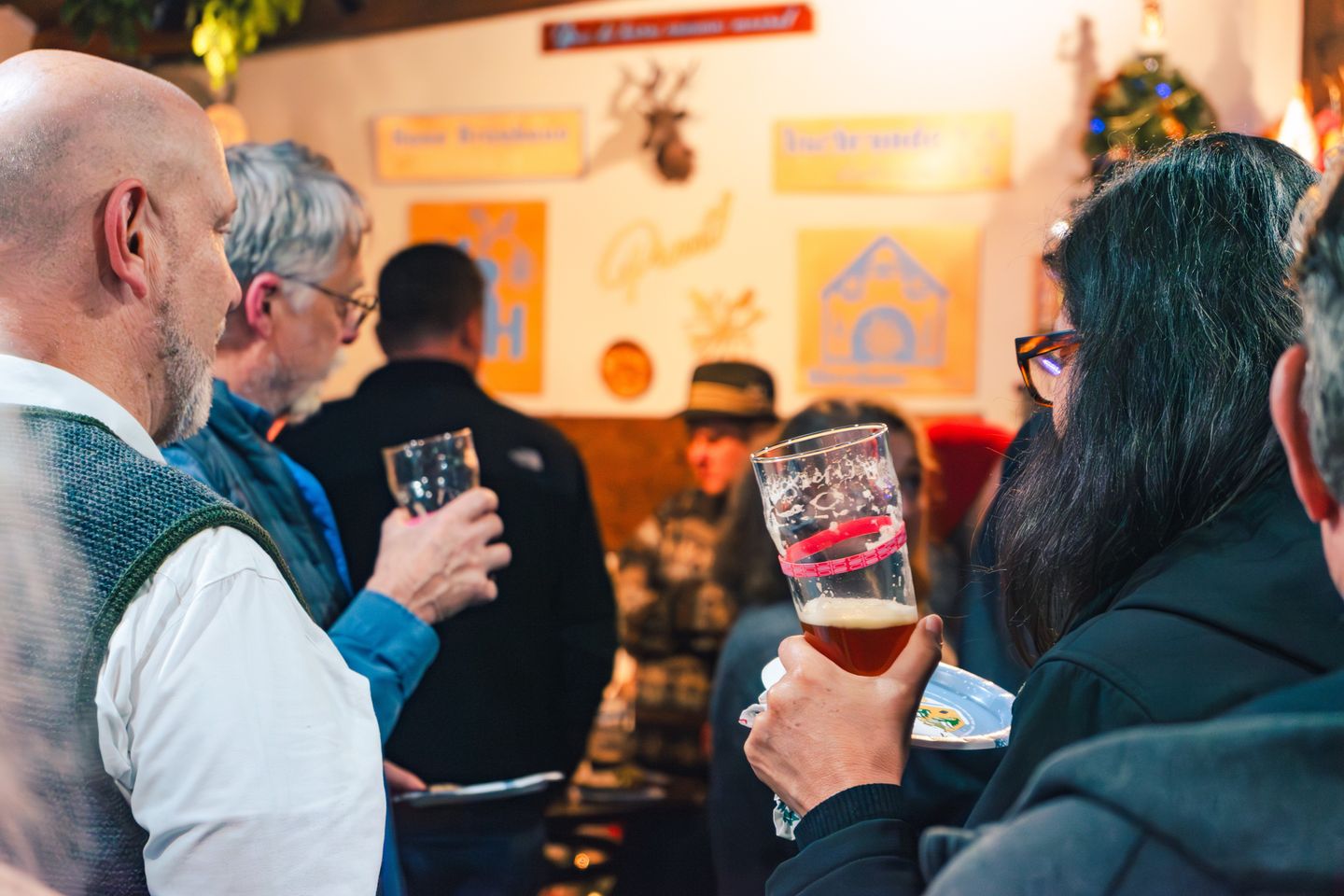 Group drinking beers
