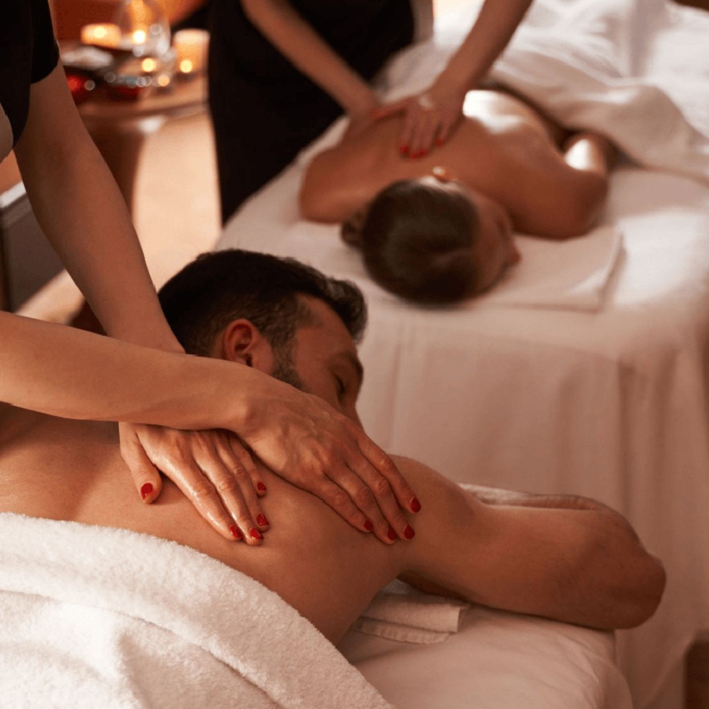 Couple getting massage