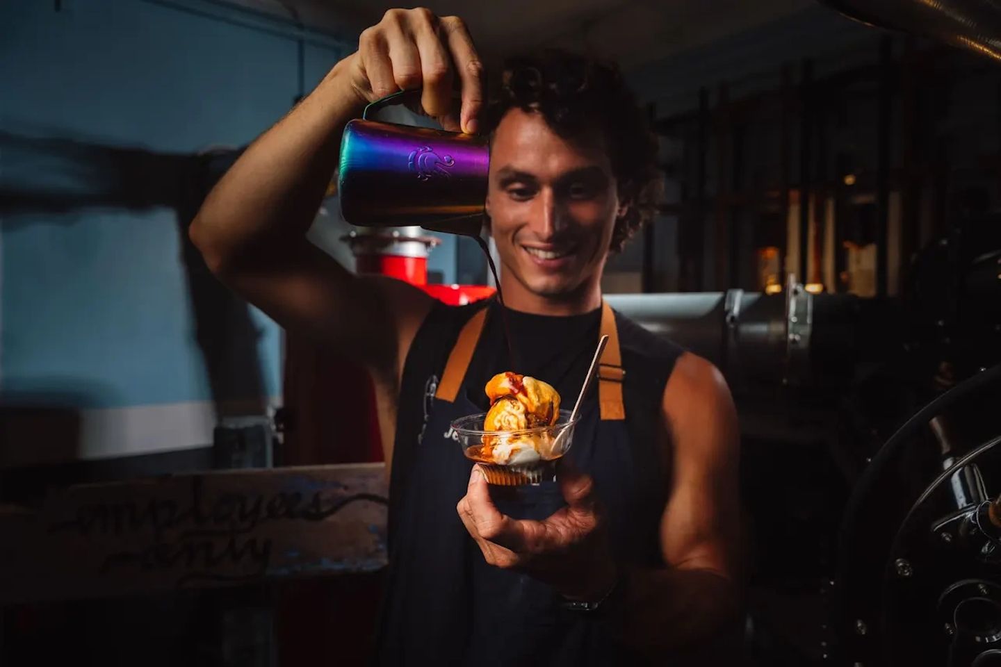Man making ice cream