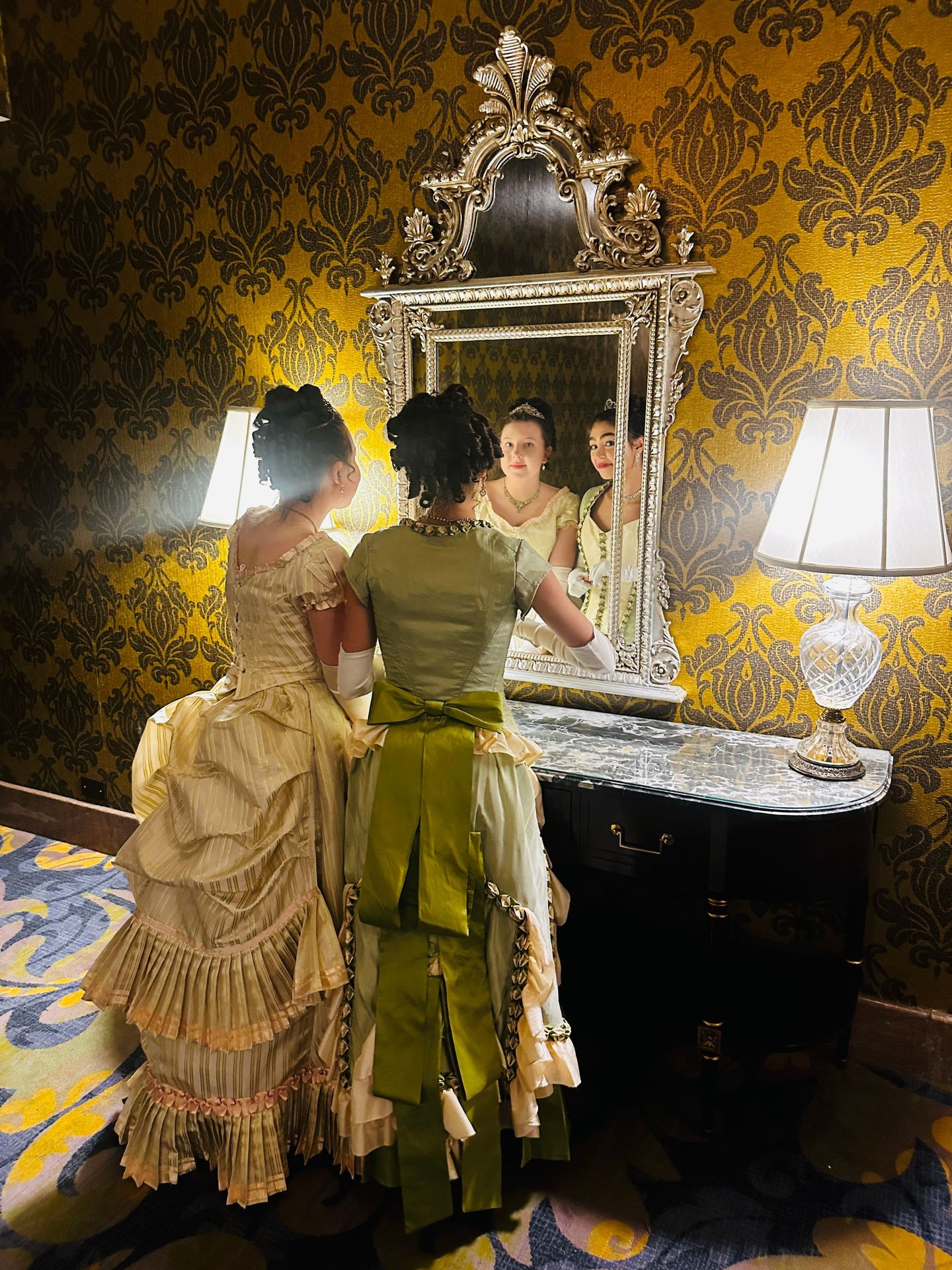 Women Smiling in Mirror