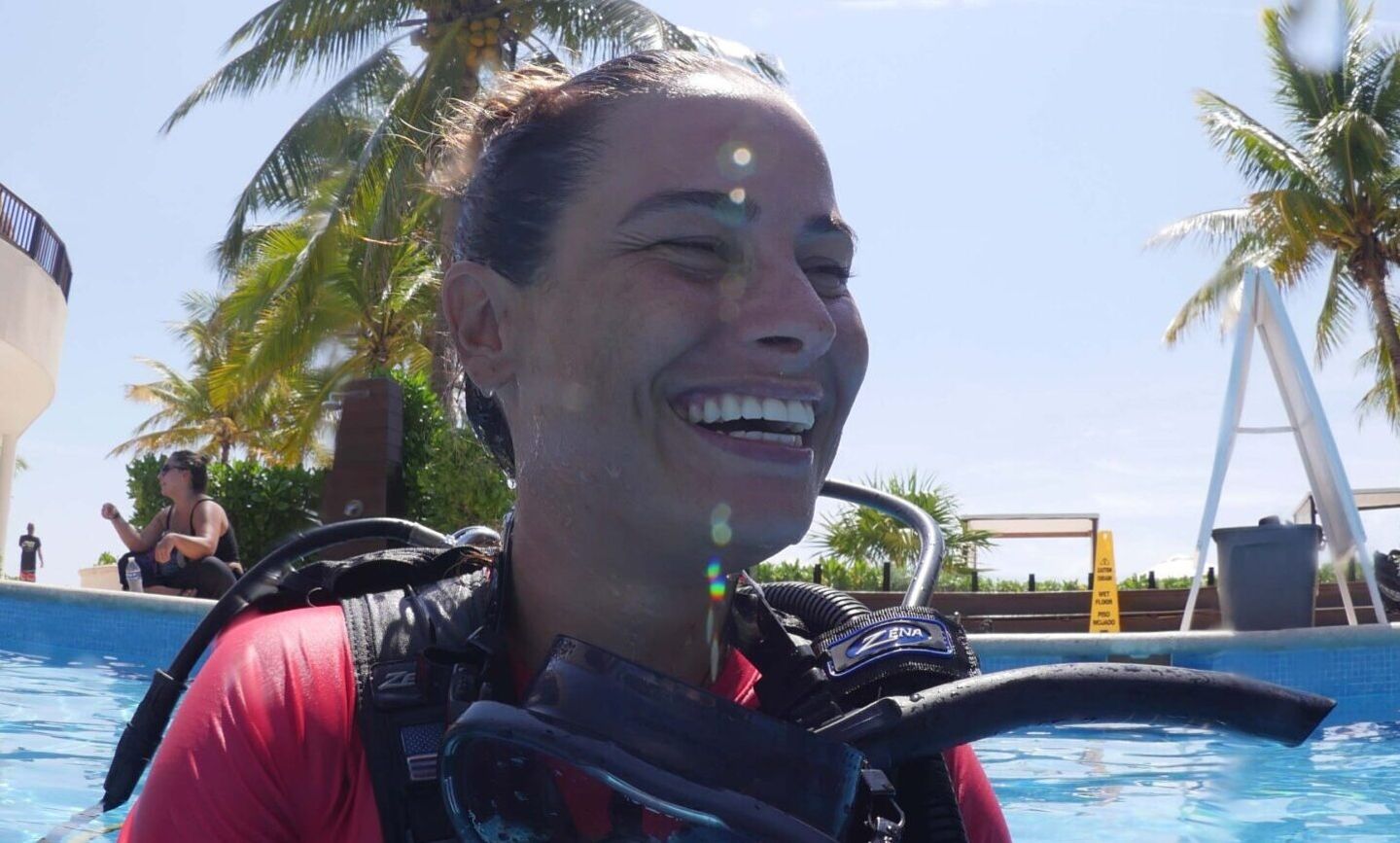 Woman in pool