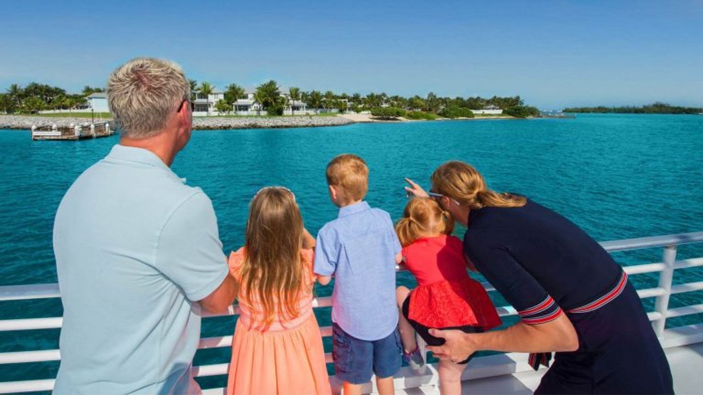 Family on boat