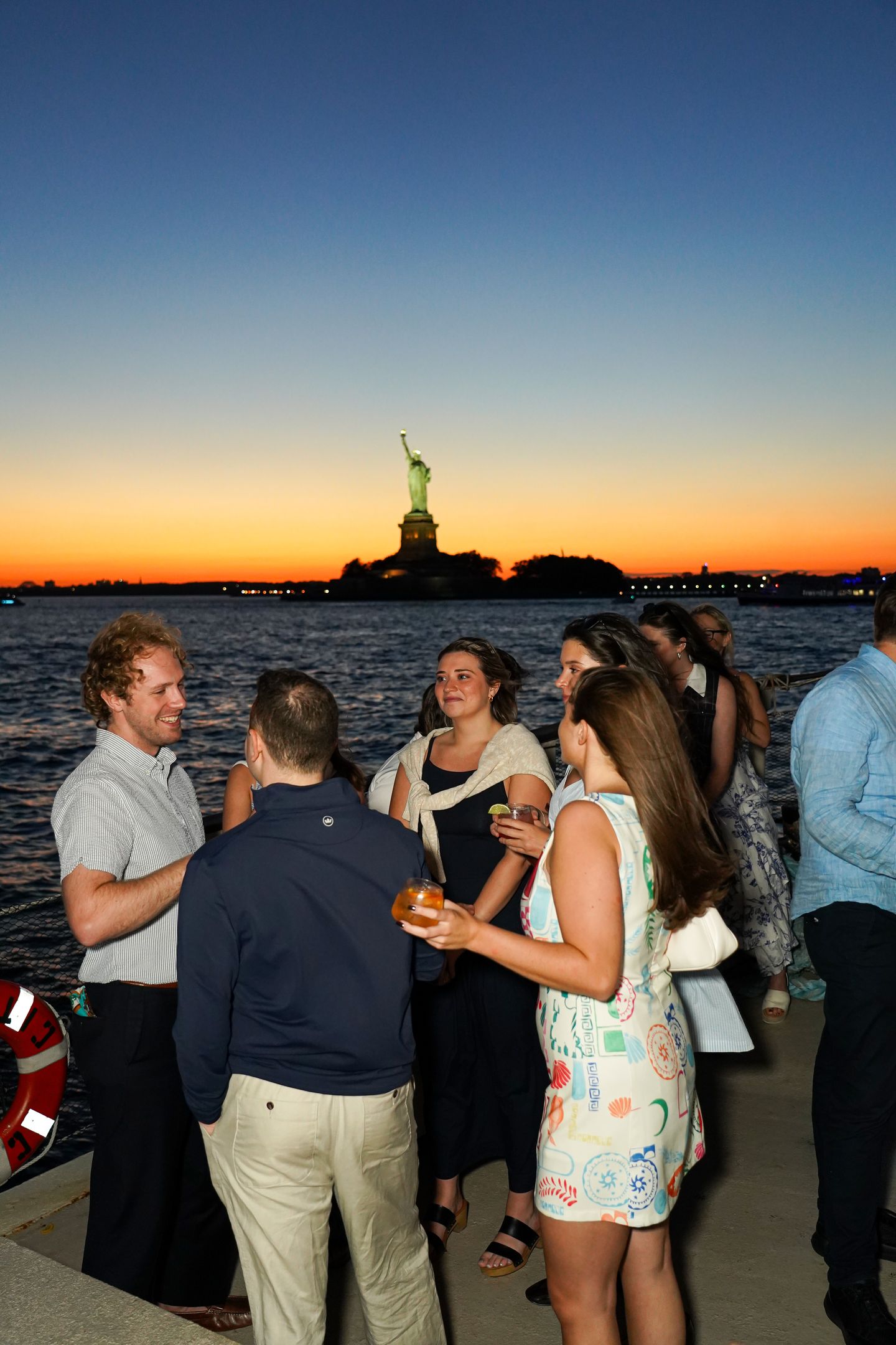 Group on boat