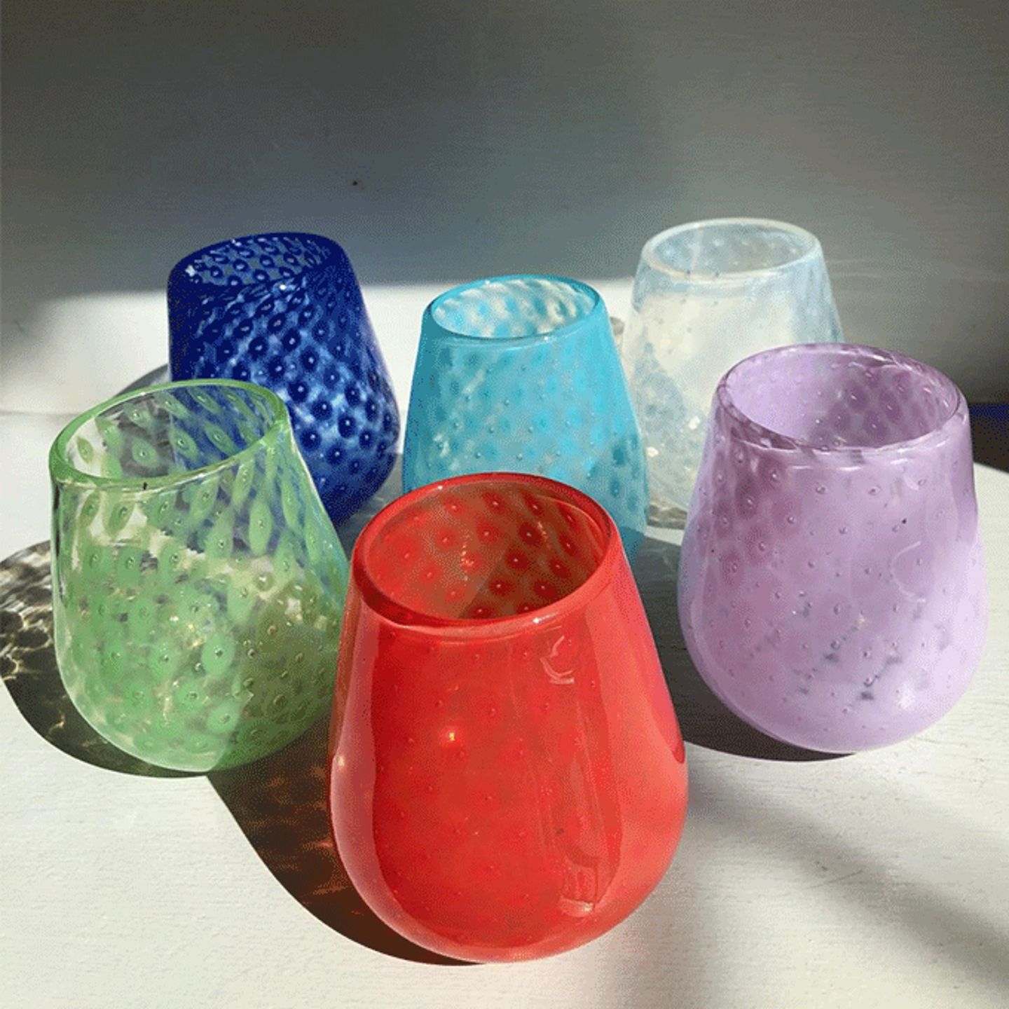 Glass Cups Colorful