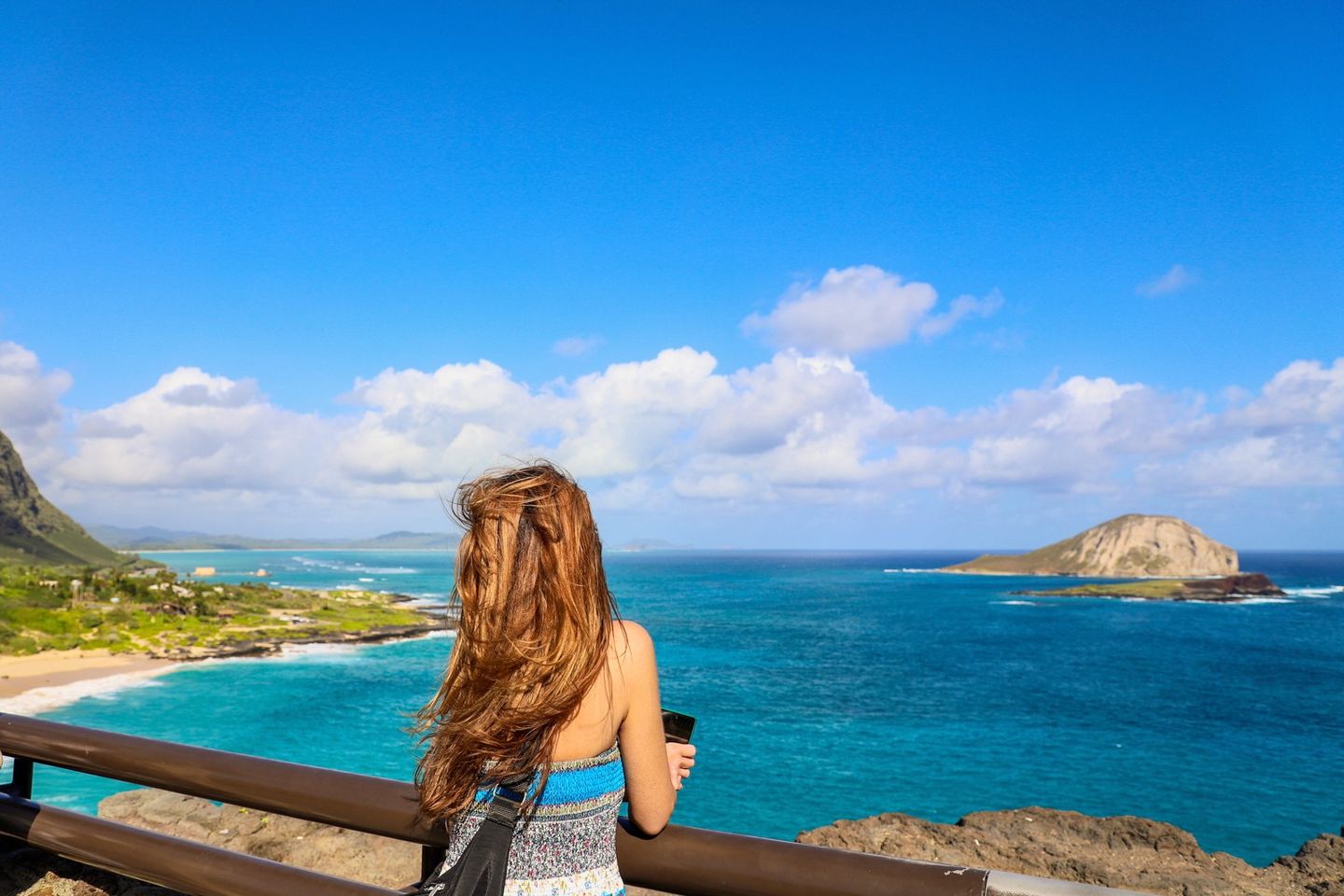 Woman looking at ocean