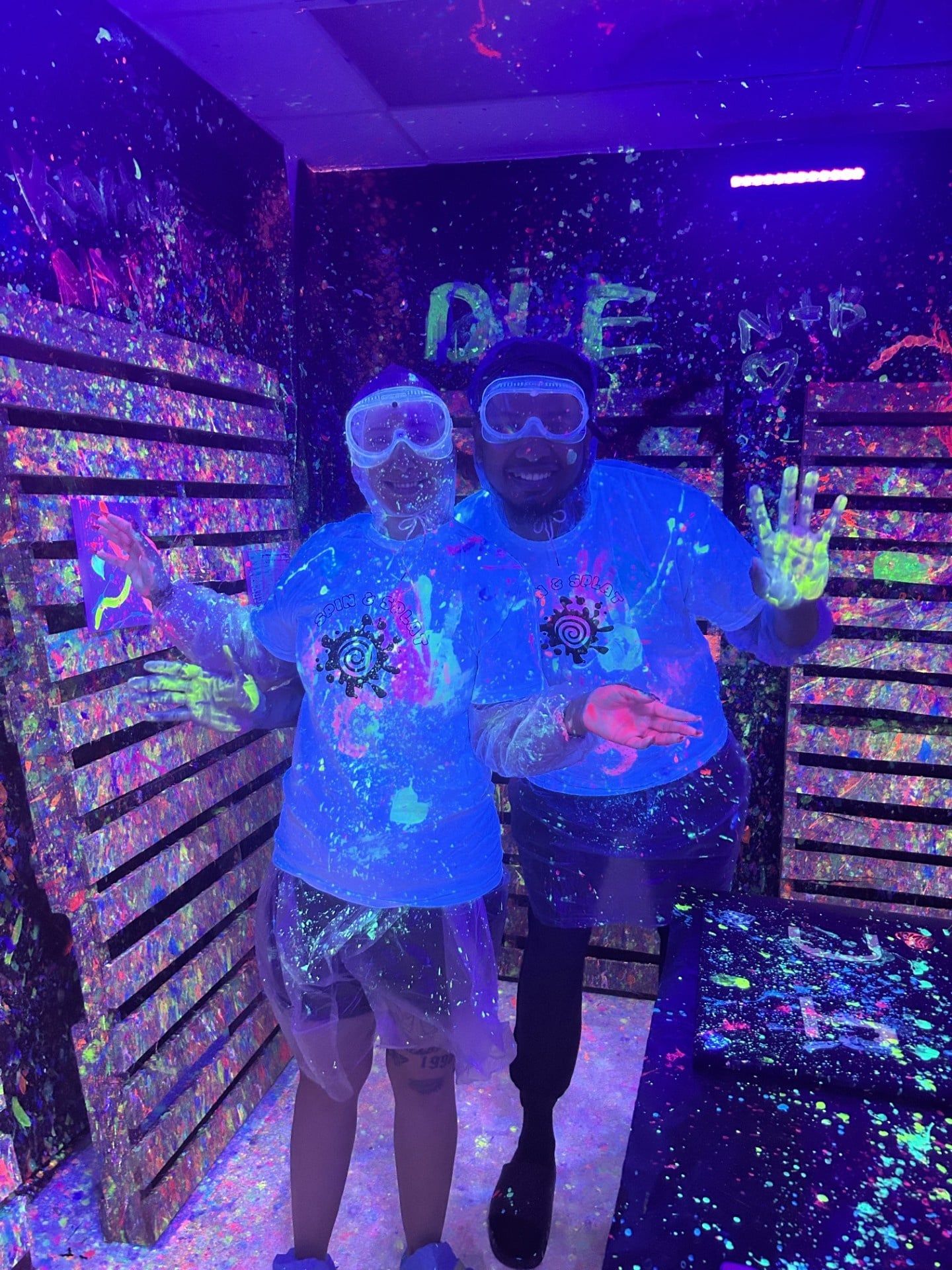 Couple splatter painting