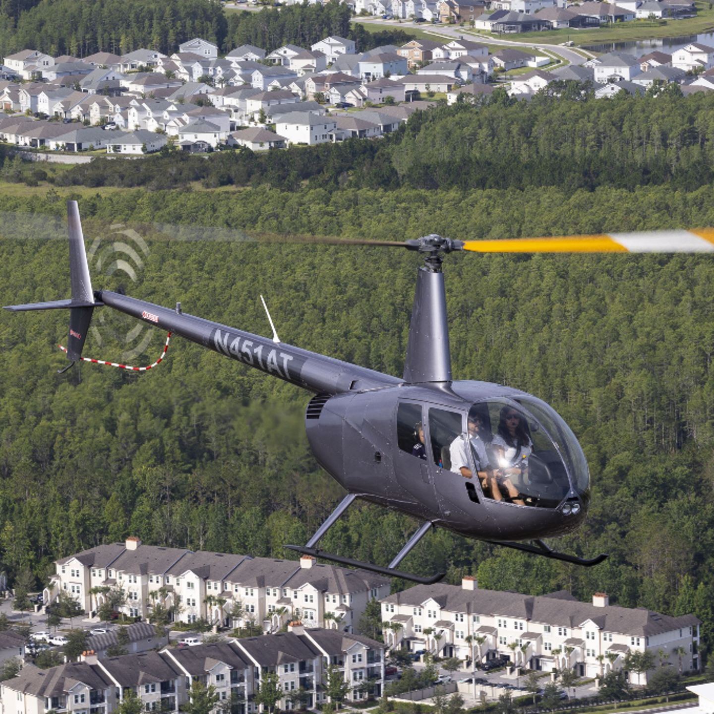 Helicopter flying