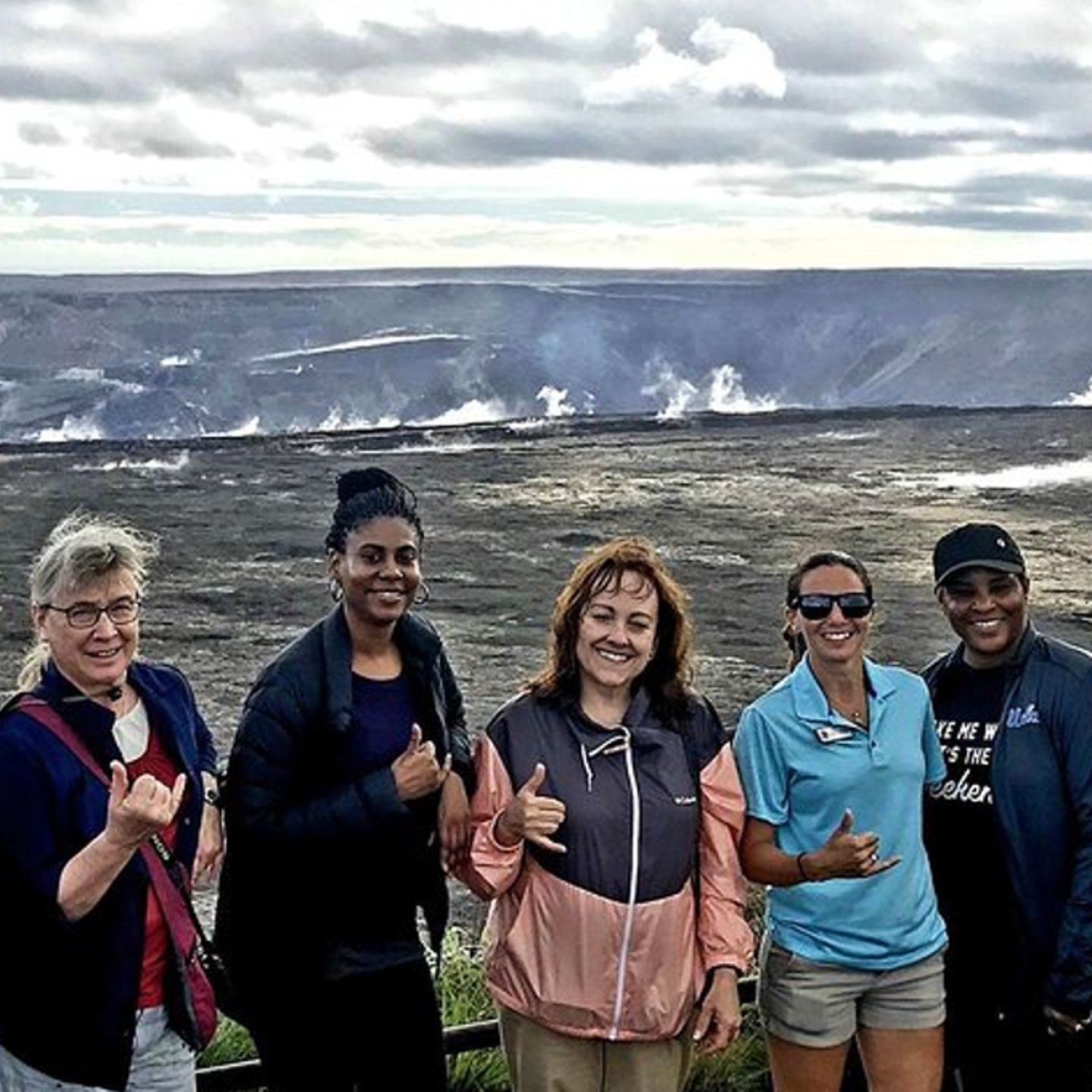 Group at volcano