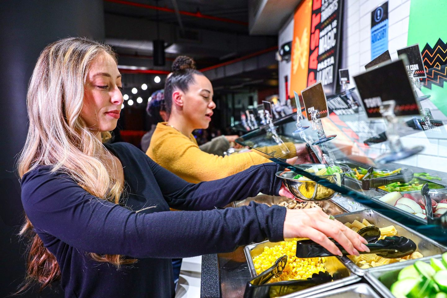 People getting food