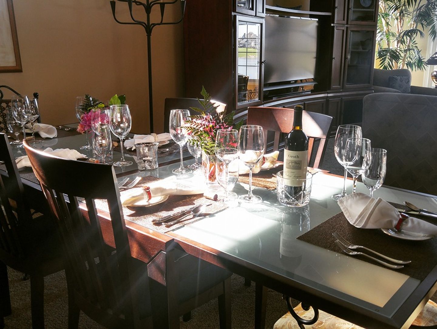 Dinner table set