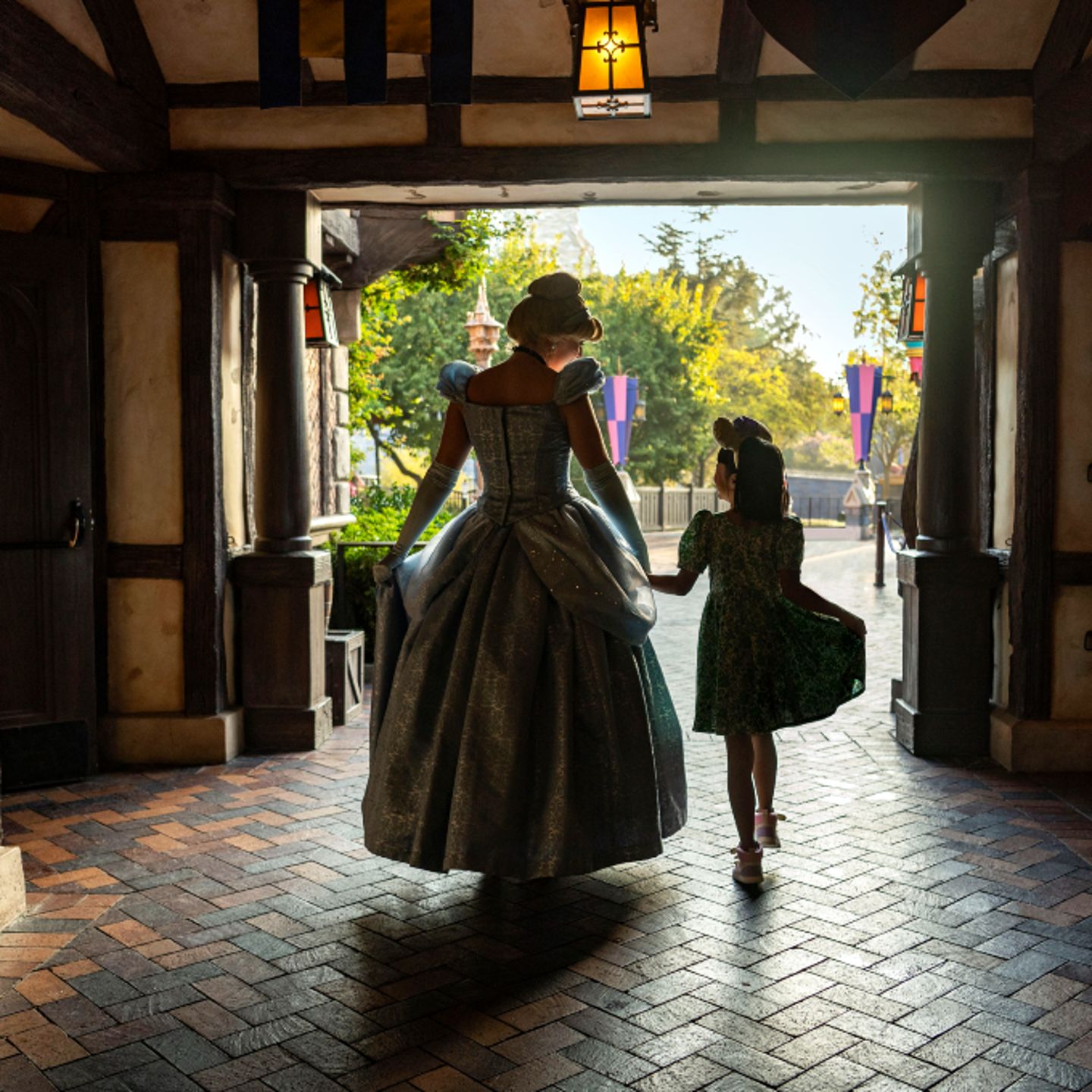 Girl walking with ©Disney princess