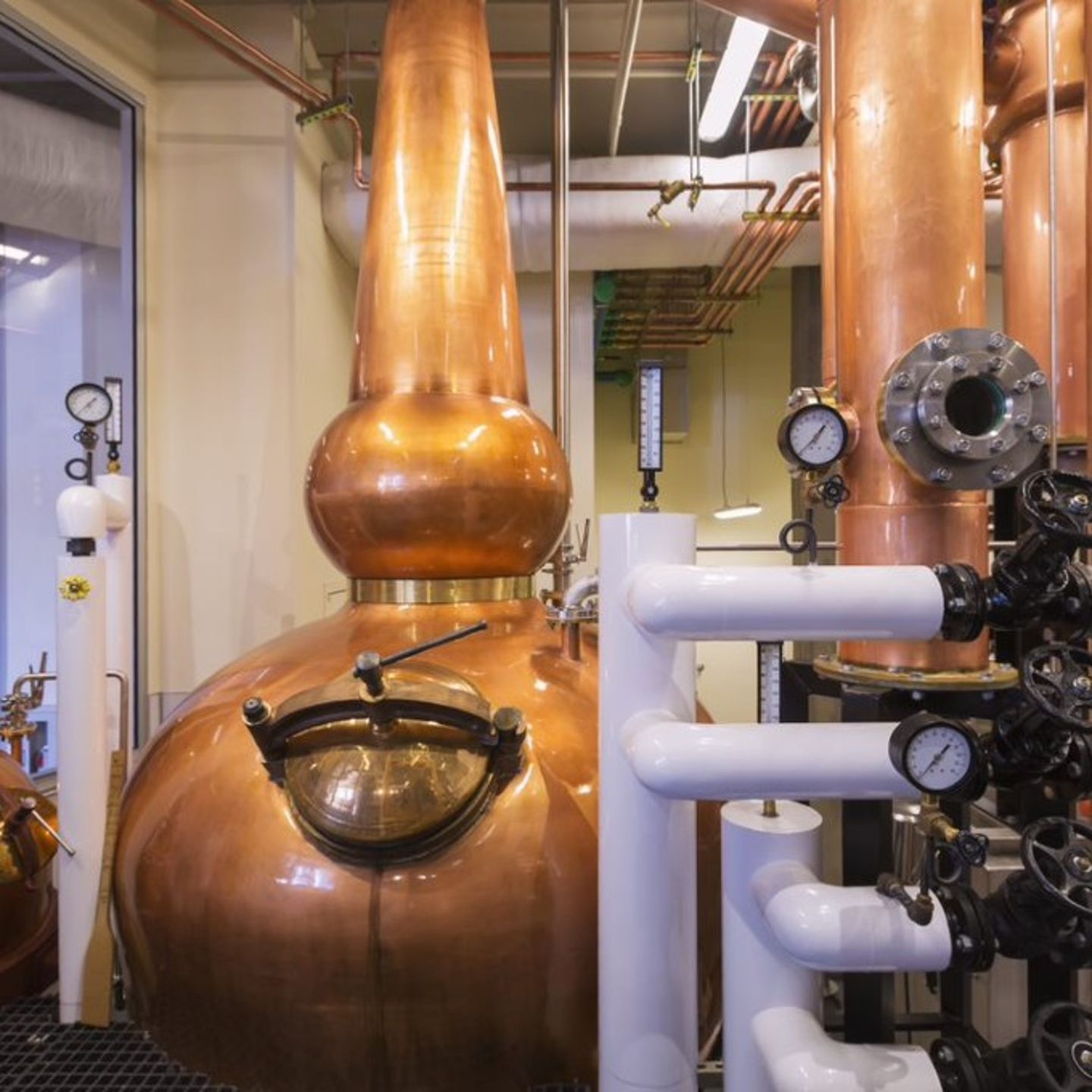 Inside distillery