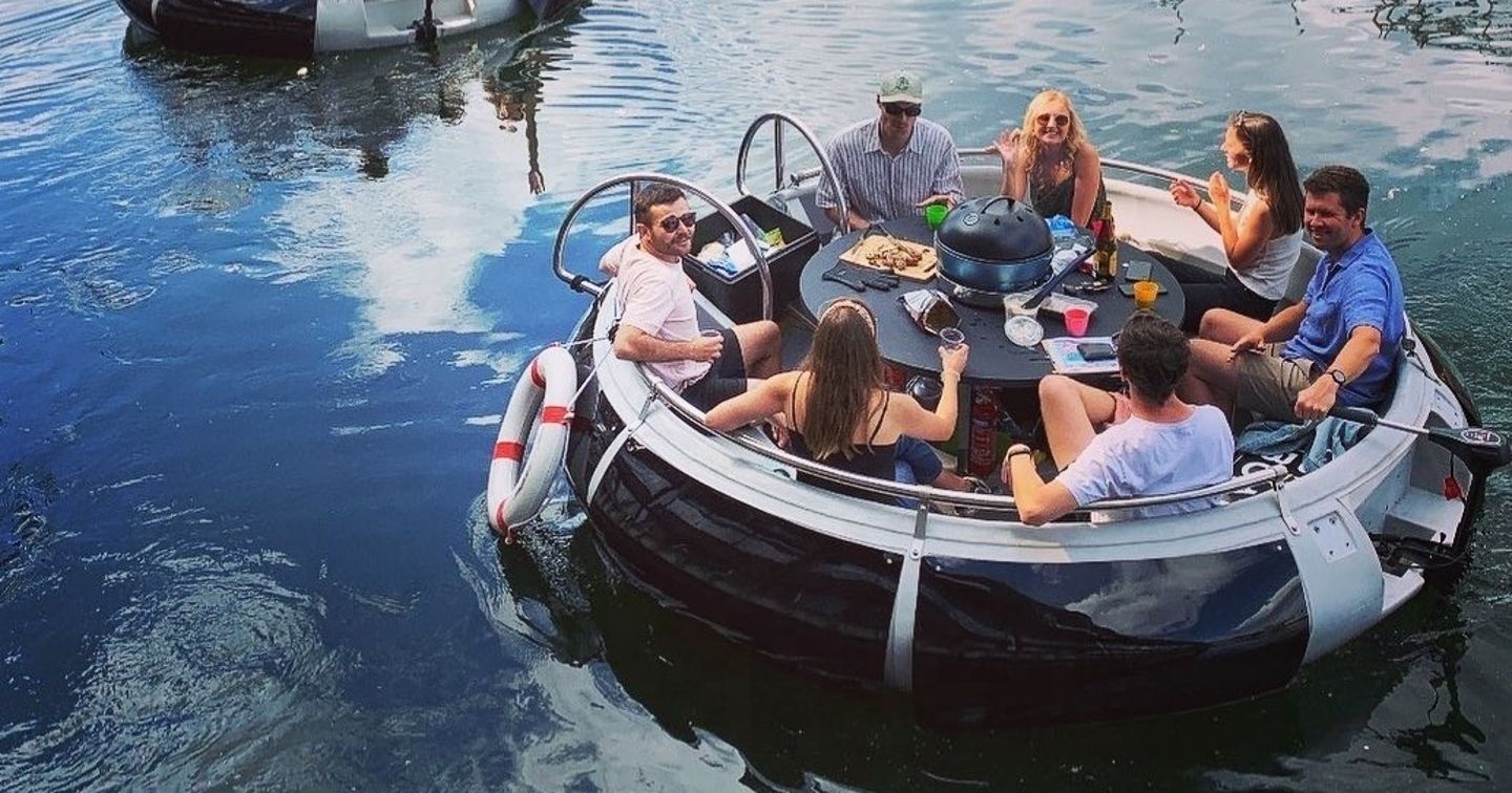 Group on boat