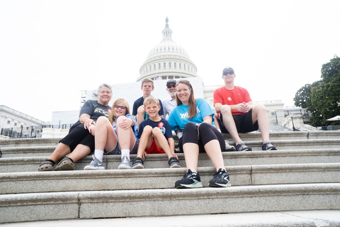 Family on Capital Steps