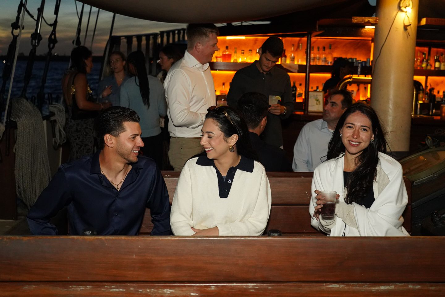 Group on boat