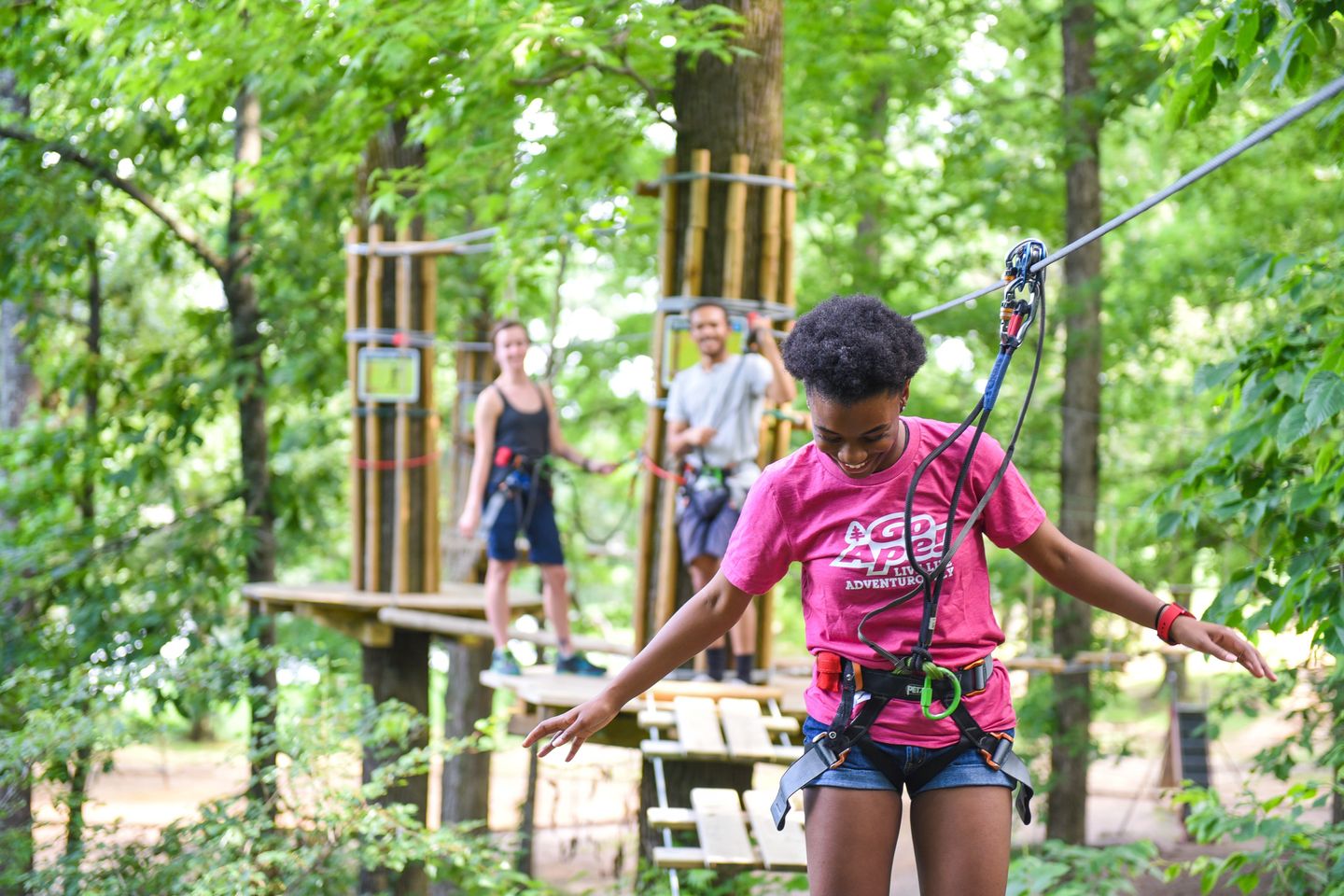Kids walking on course