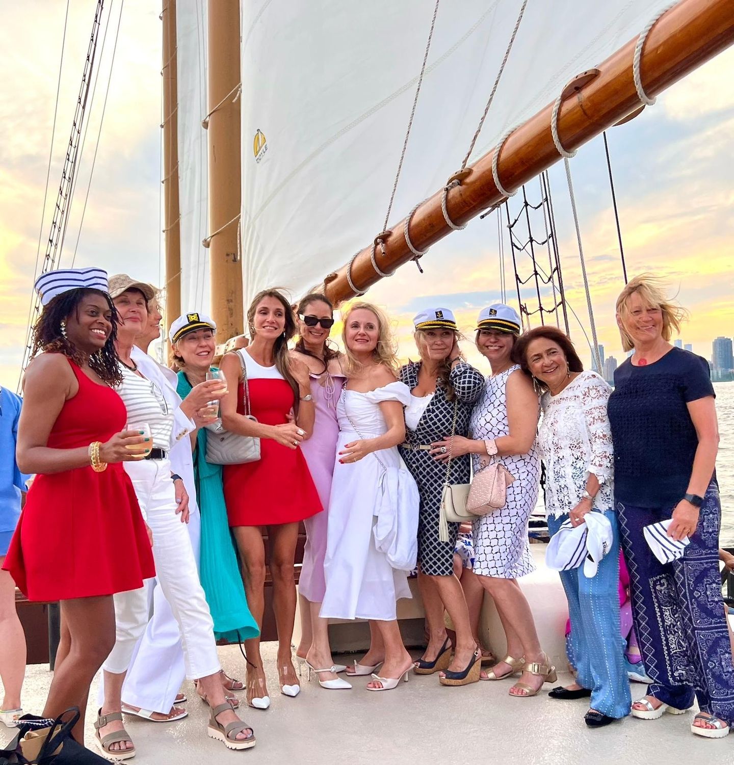 Group on boat