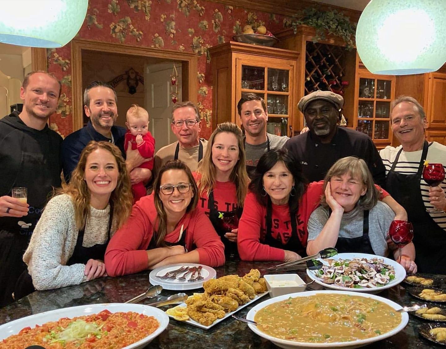 Group with food