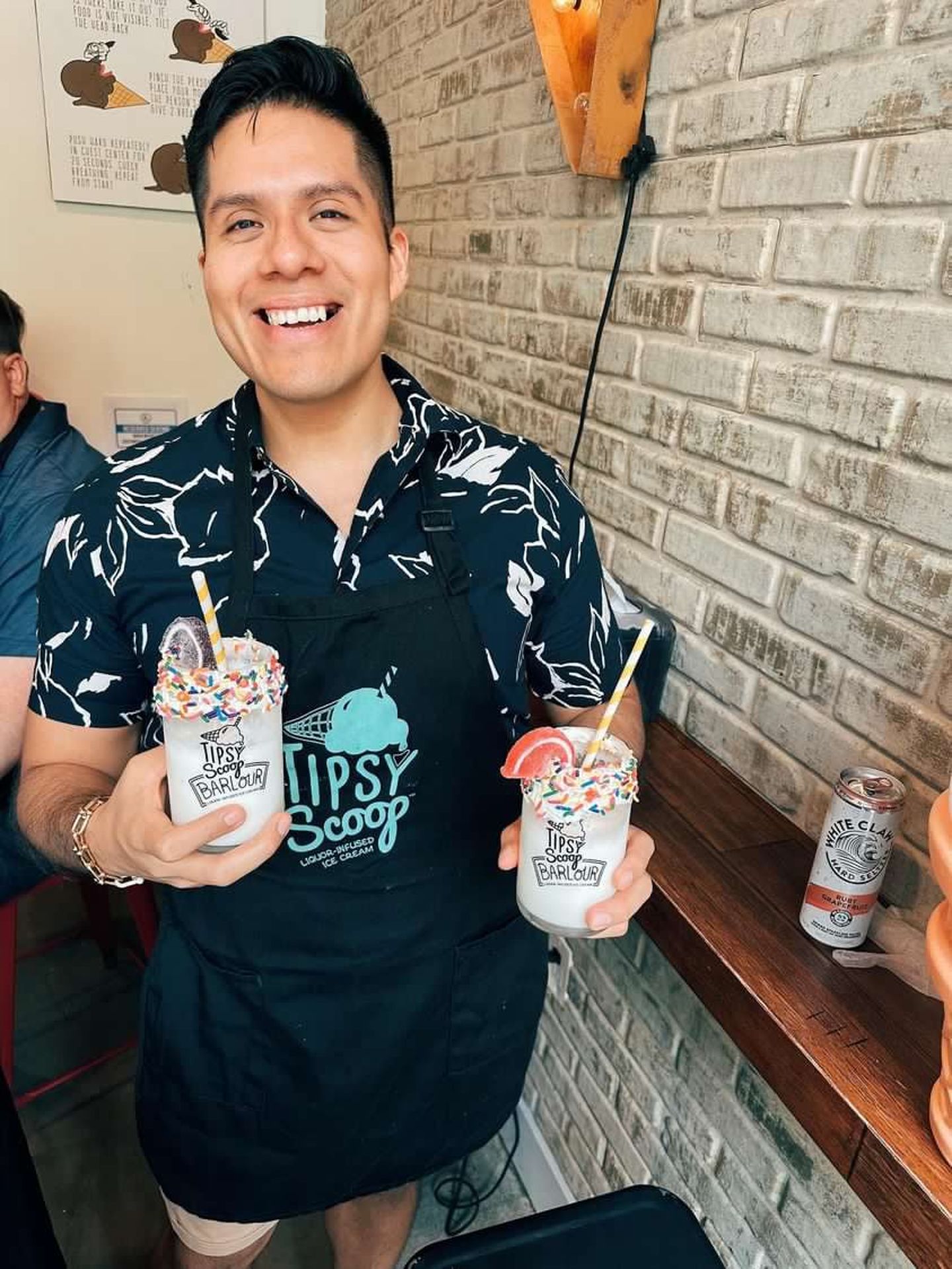 Guy with Ice Cream Cocktails
