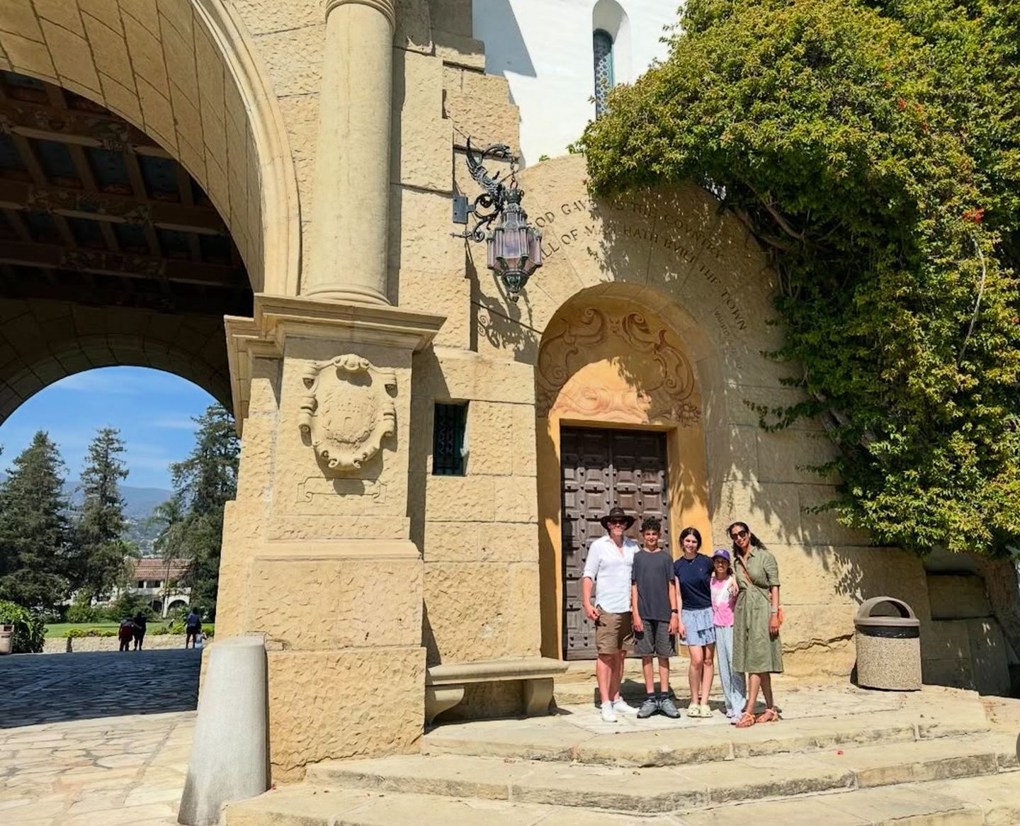 Group in front of building