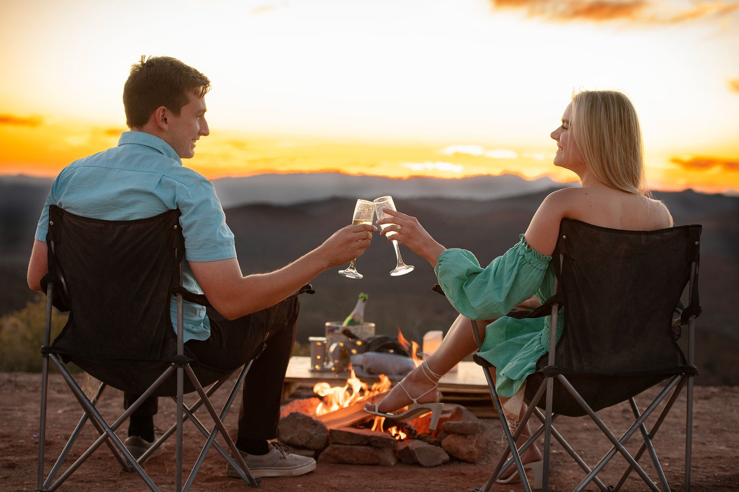 Couple at Sunset Picnic