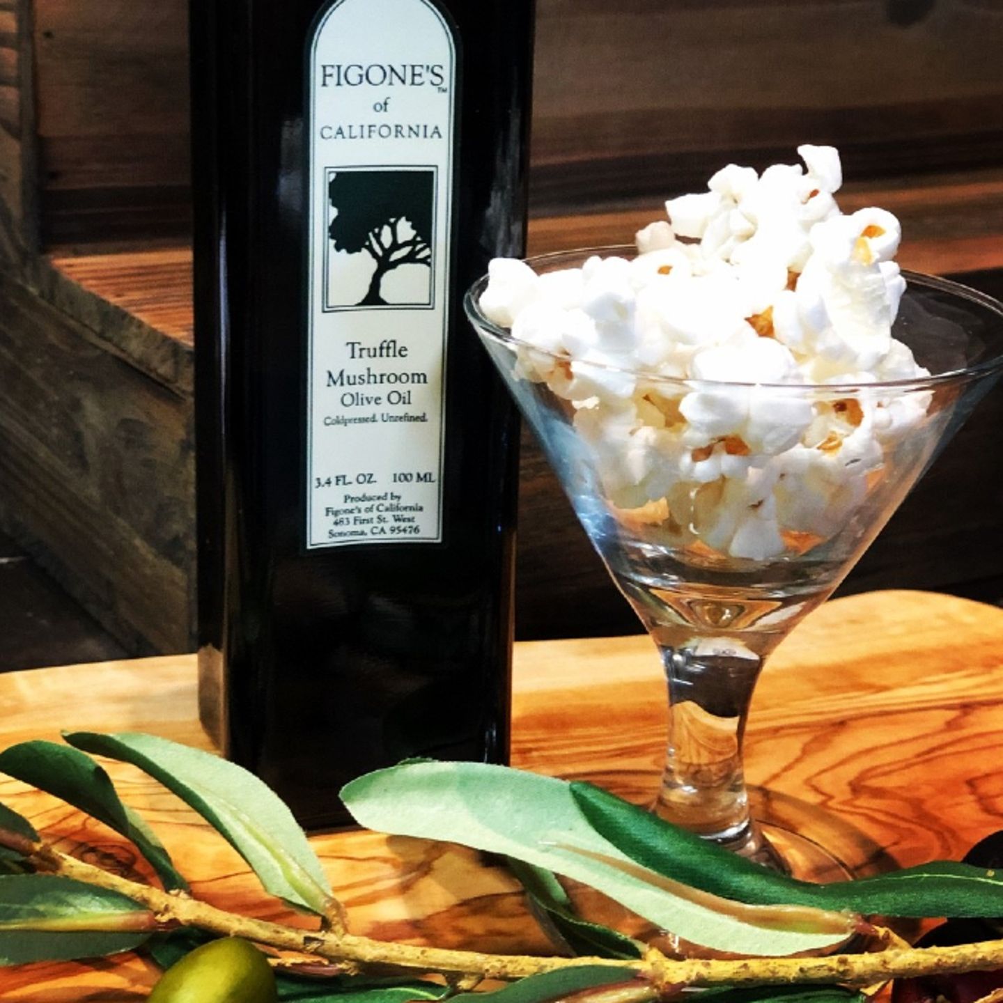 Olive Oil and popcorn