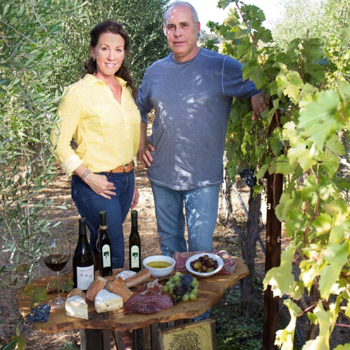 Couple with olive oil