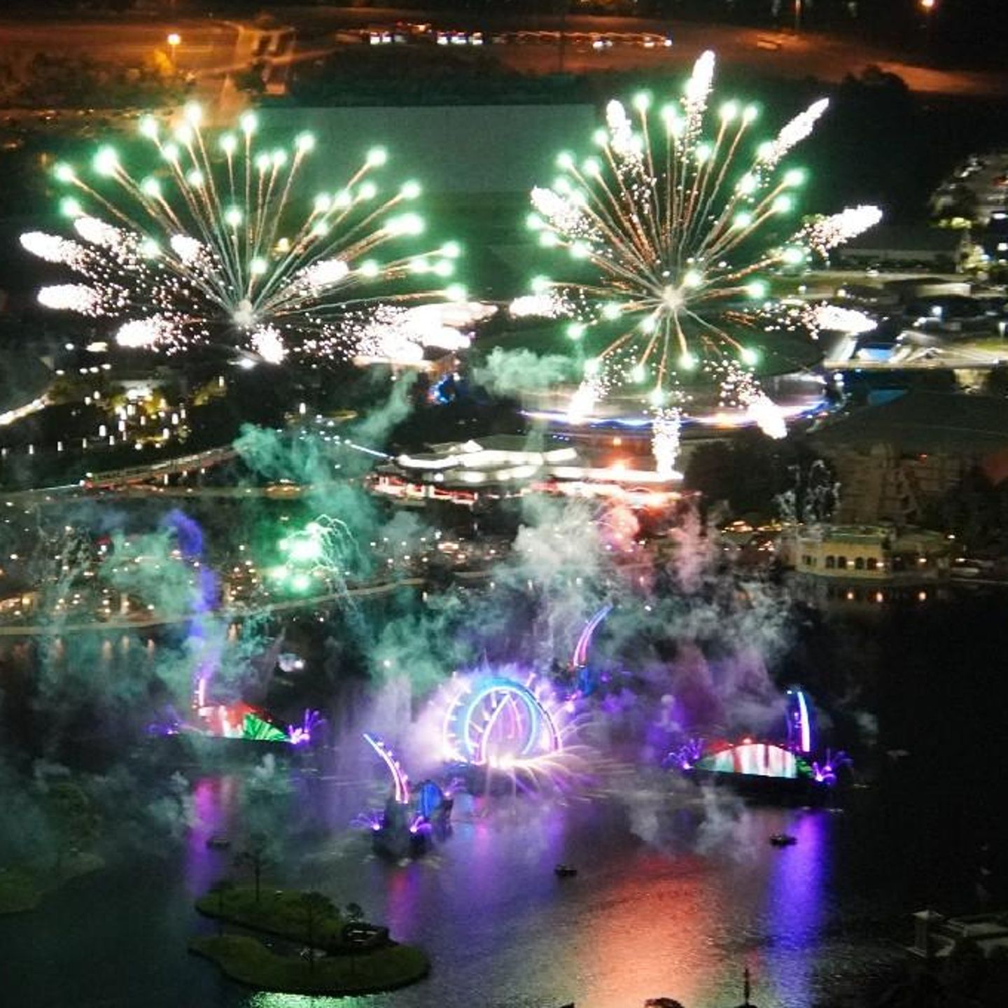 Fireworks from helicopter