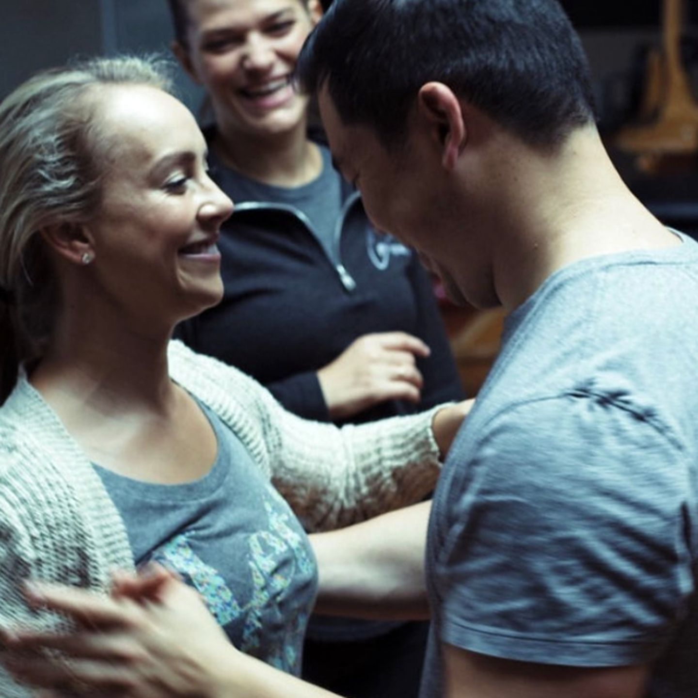 Couple up close with instructor