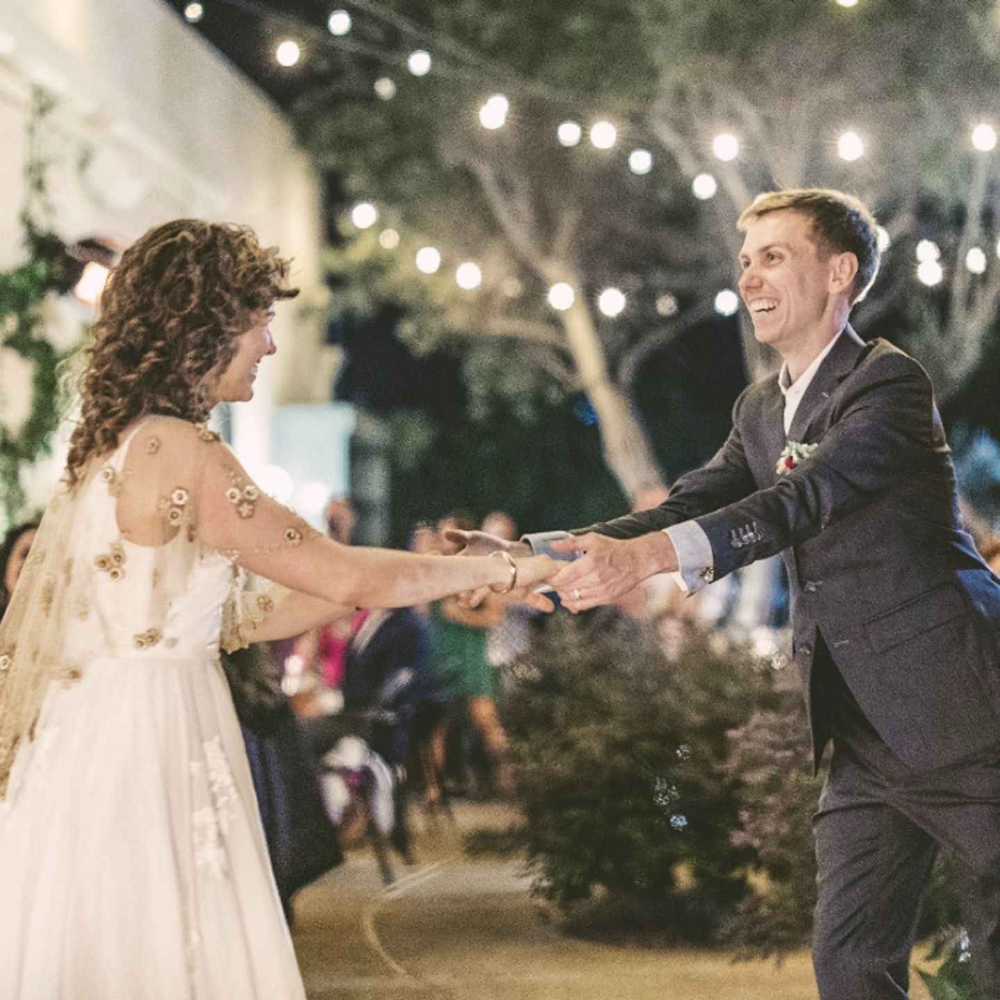Couple at wedding dancing