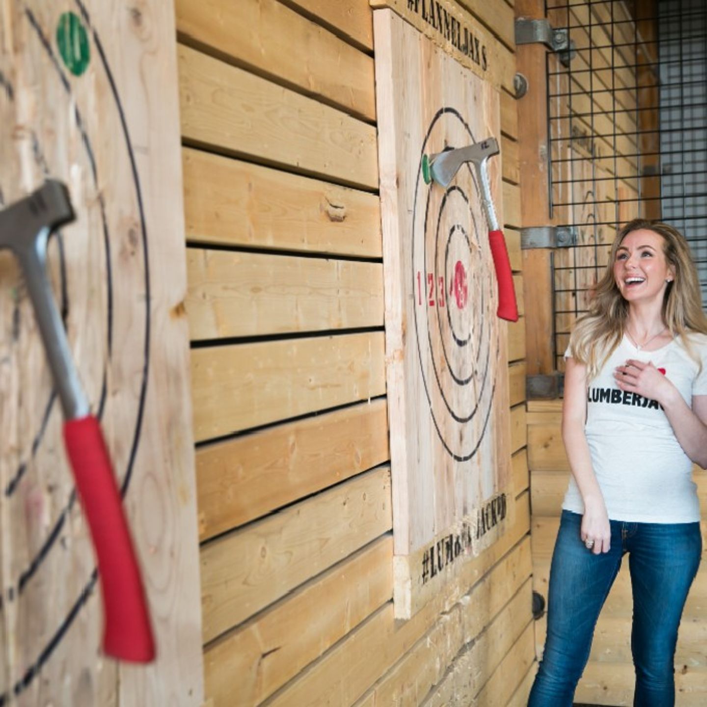 Woman Looking at Axe Hit