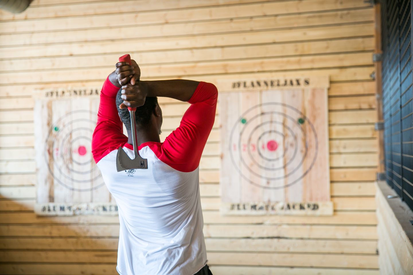 Man throwing axe