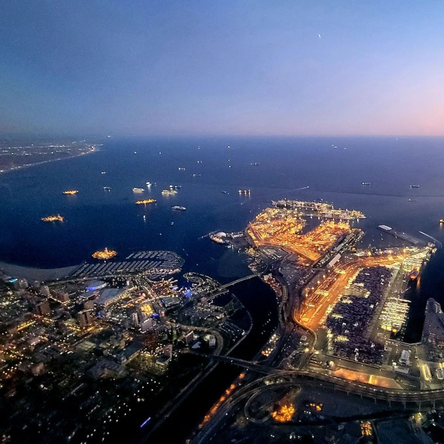 View of city lights