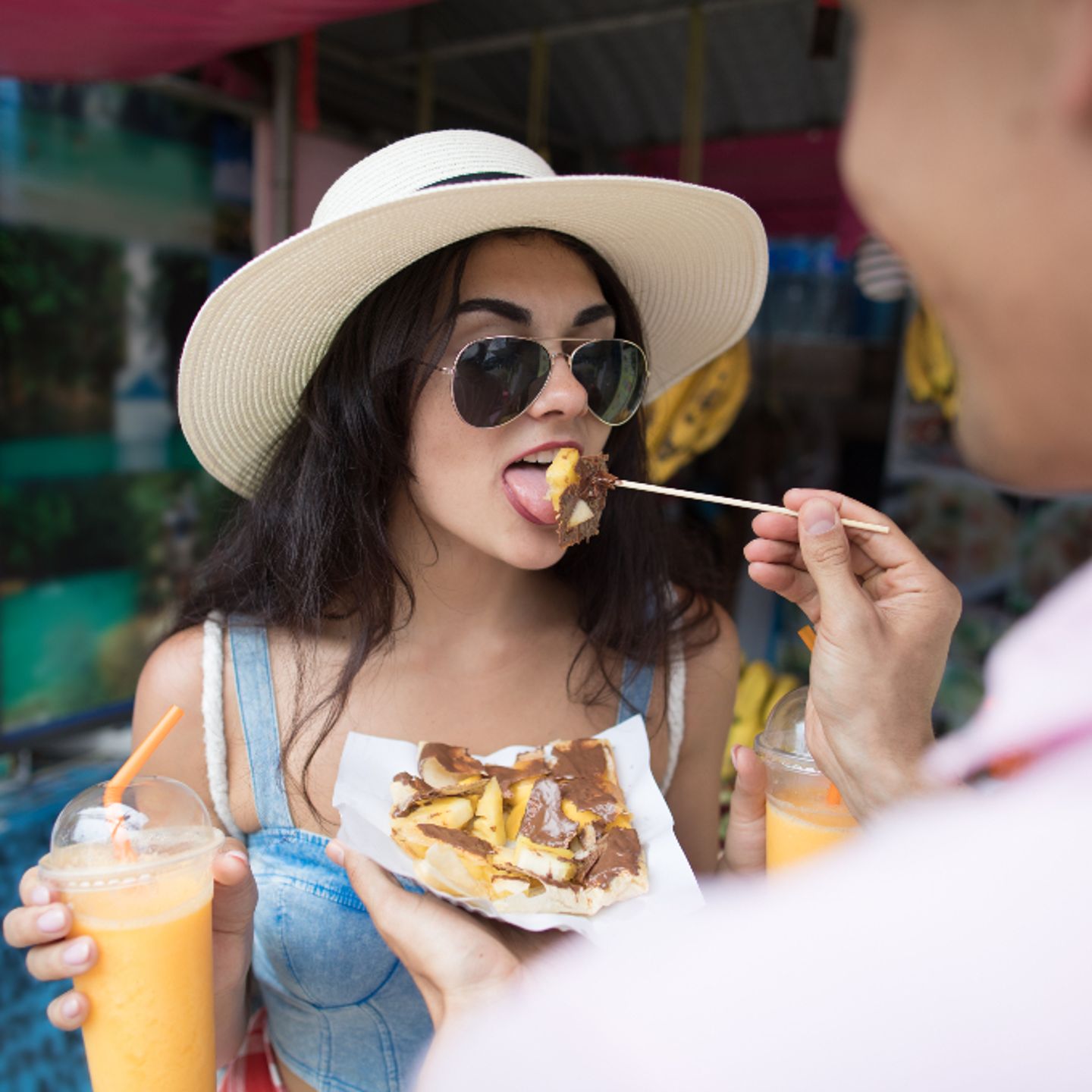 Woman eating food
