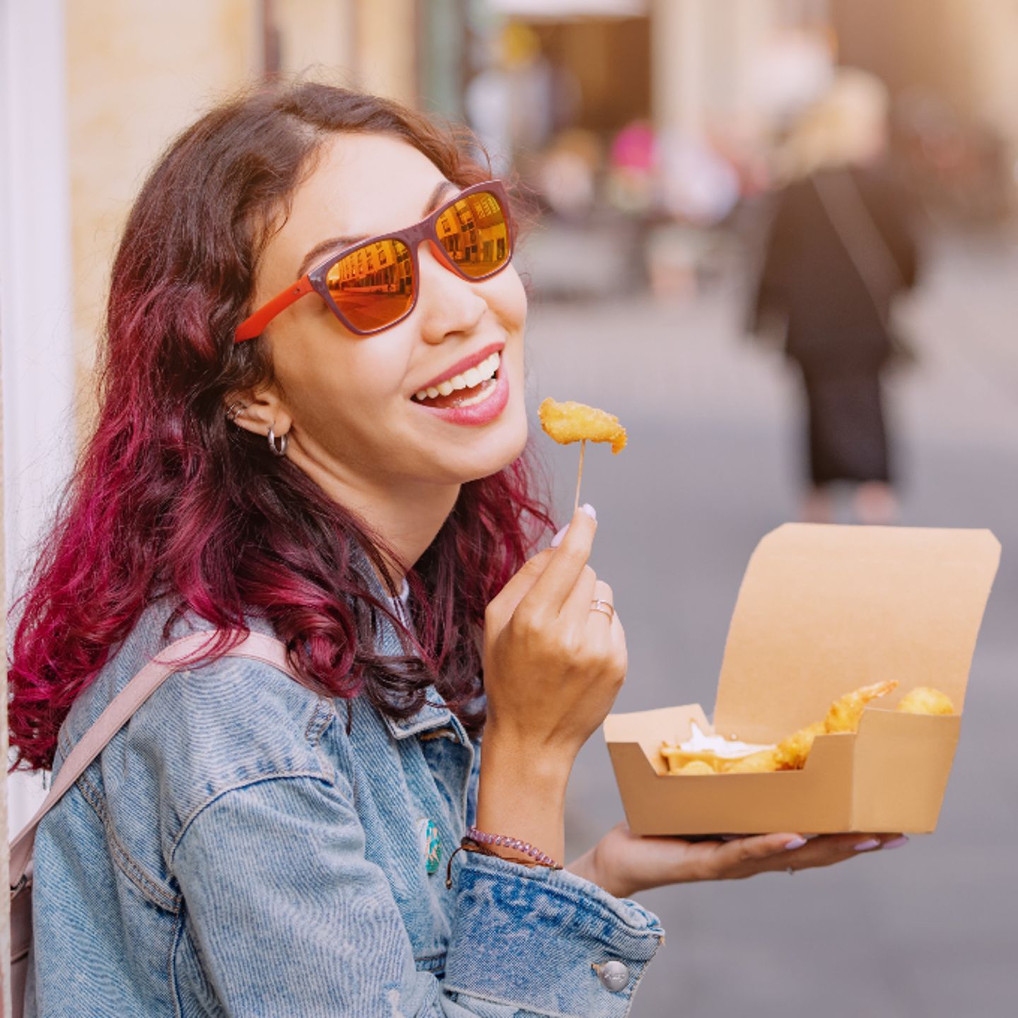 Woman eating food